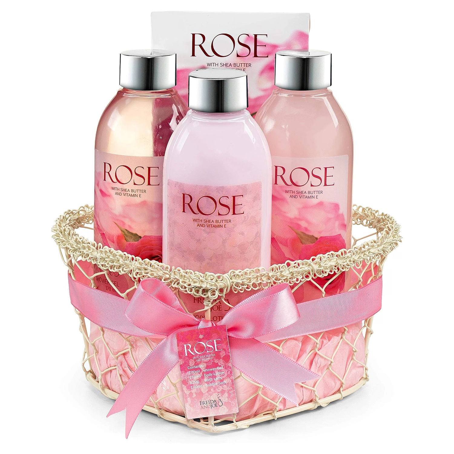 Freida and Joe WomensPink Rose Bath & Body Gift Set