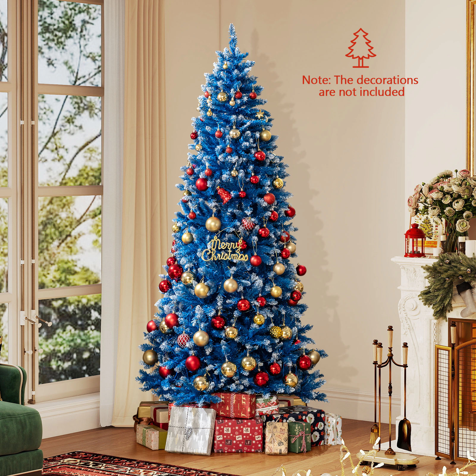 LJG 6/7/8/9 FT Artificial Christmas Tree with 767 Snowy Branch Tips