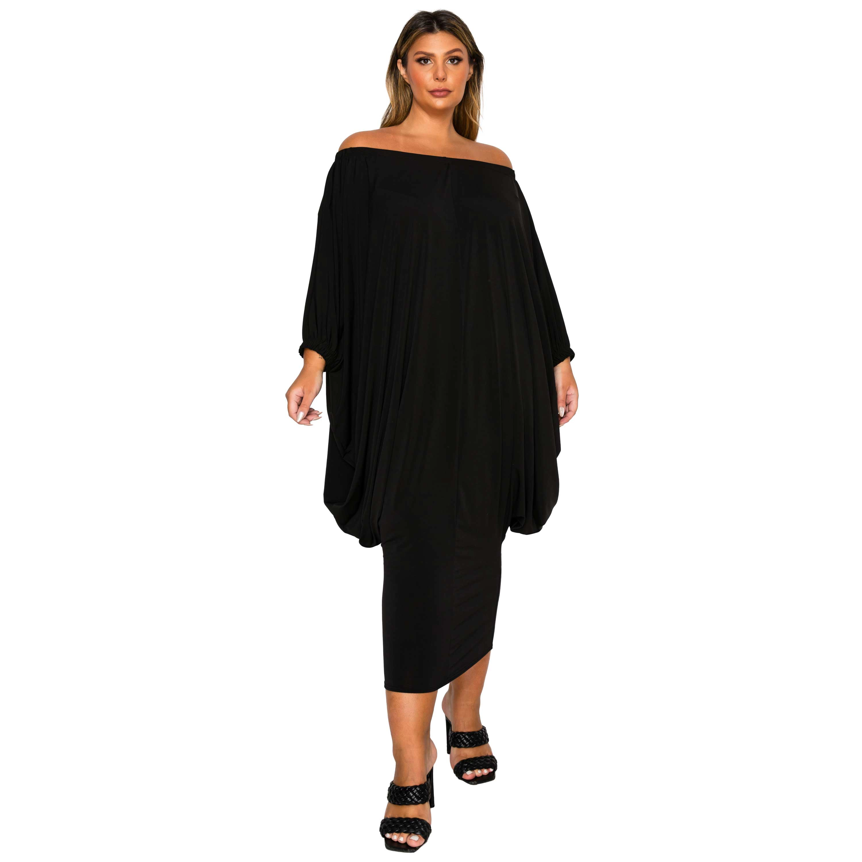 L I V D Women's Plus Eero Off Shoulder Taper Hem Dress