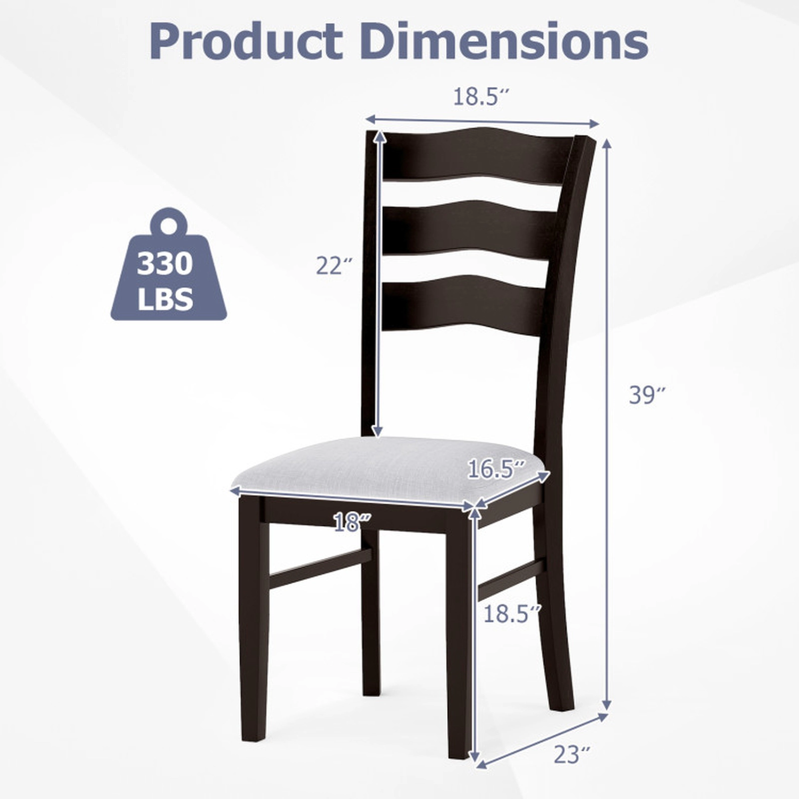 SUGIFT Set of 2 Gray Velvet Farmhouse Dining Chairs with Wave Cut-Out Backrests