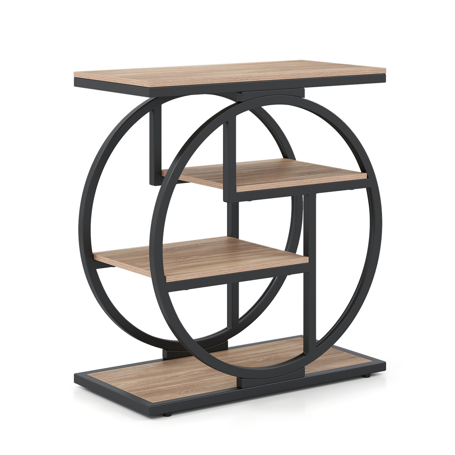 LJG 4-Tier Narrow End Table for Living Room with Storage Shelves