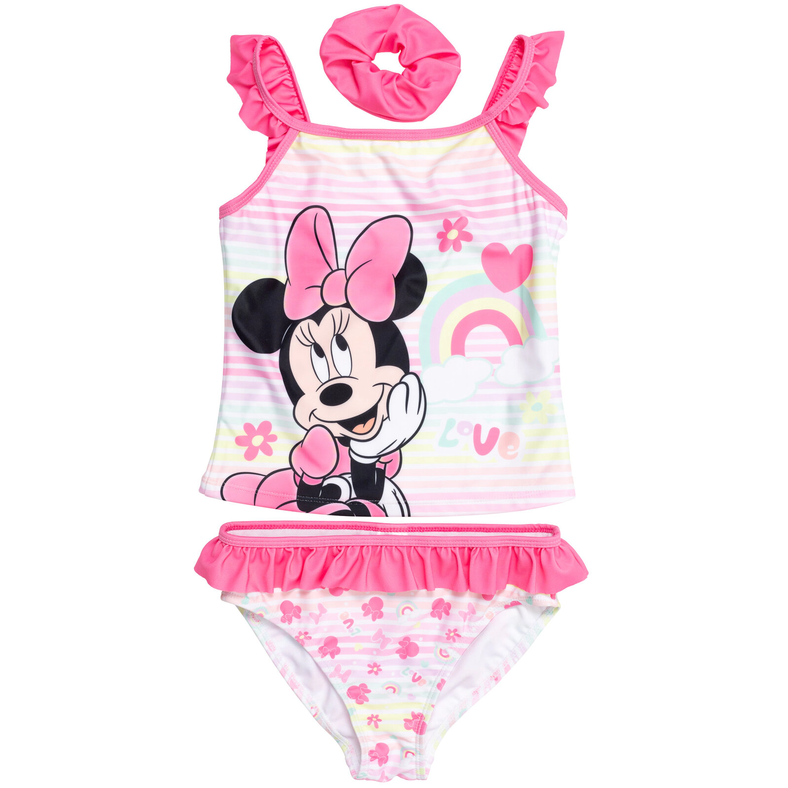 Disney Minnie Mouse Girls' Swimwear Tankini and Bikini Bottom Set