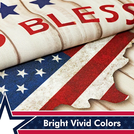 G128 God Bless America Patriotic USA Map Garden Flag - 12x18 Inch 150D Polyester