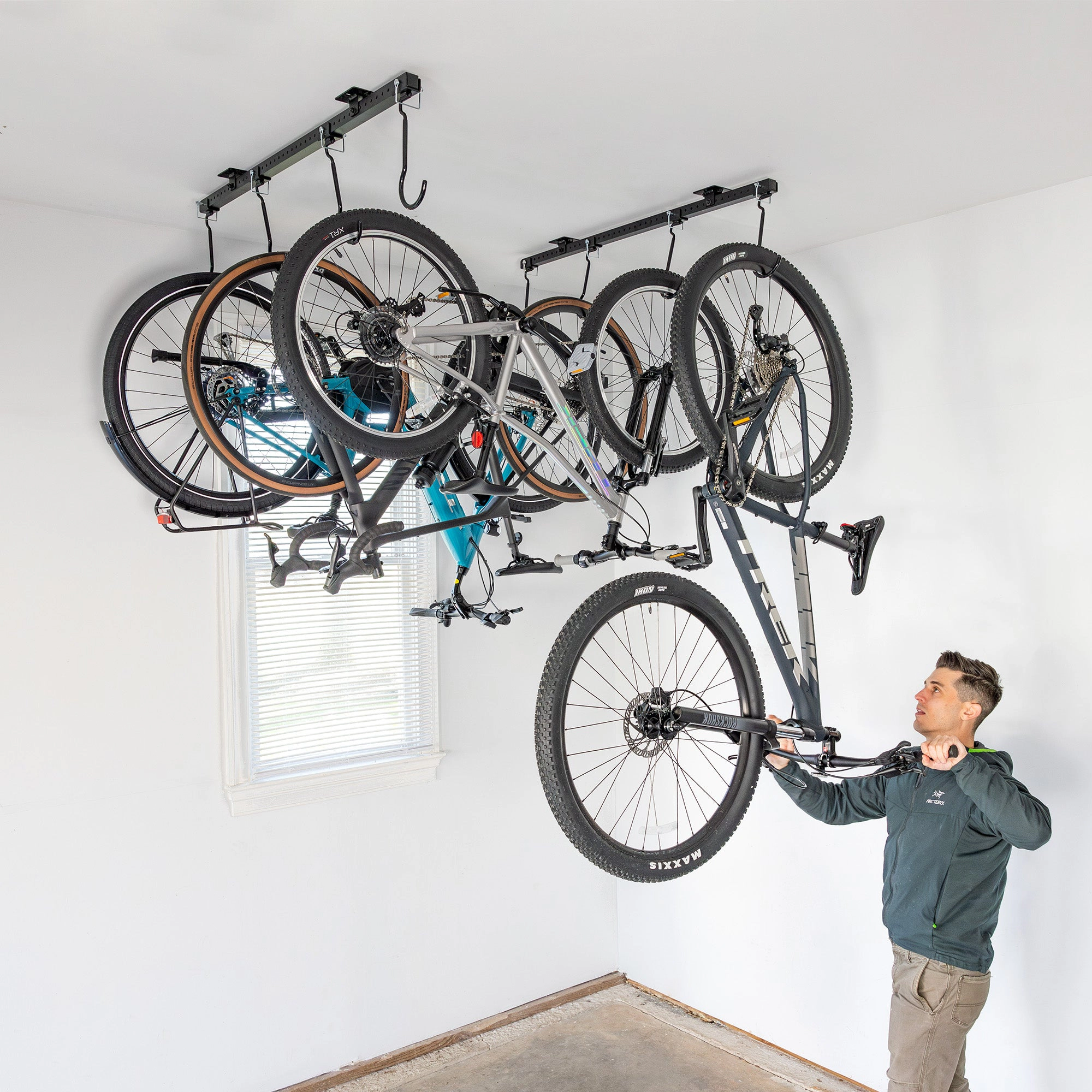 StoreYour G-Bike Ceiling, Adjustable Ceiling Bike Storage, Holds 4 to 8 Bikes