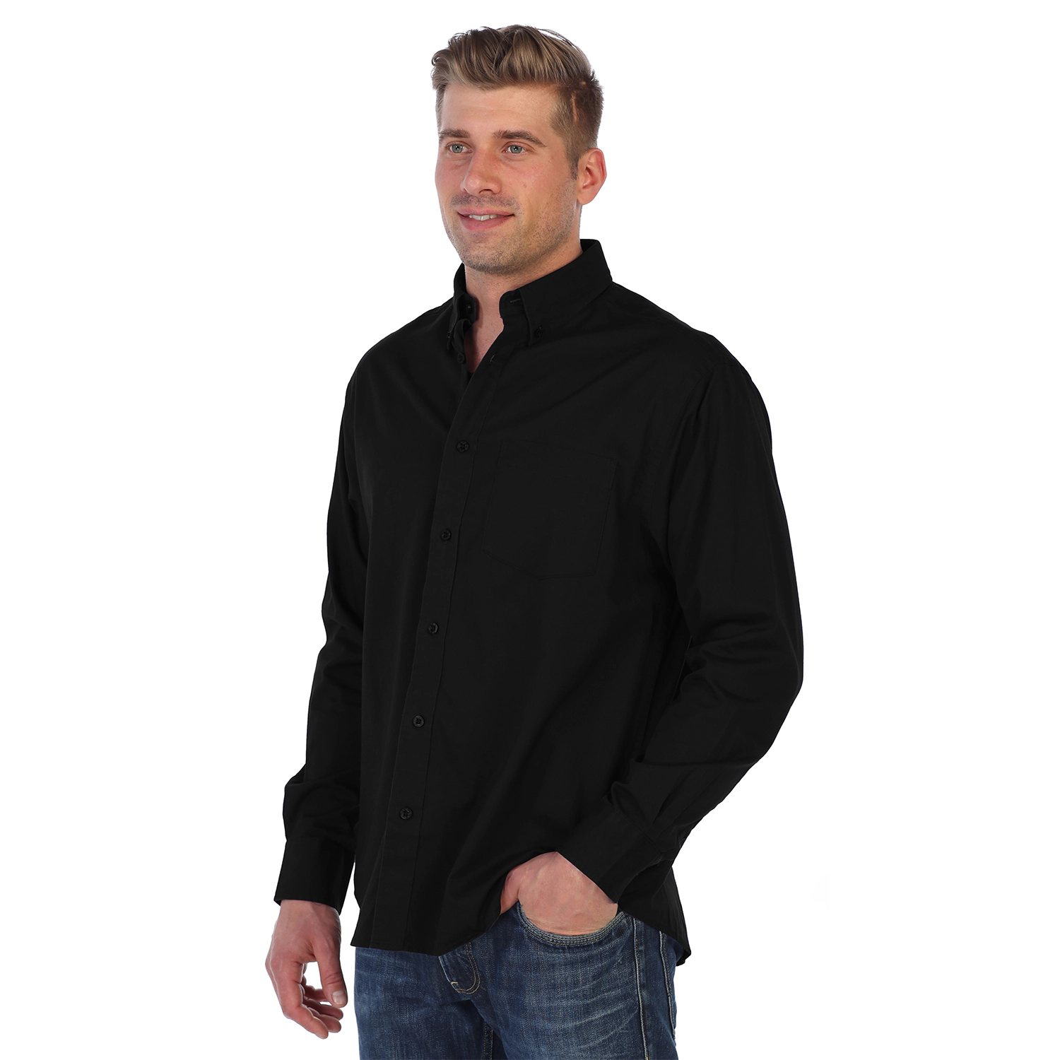 Gioberti Men's 100% Cotton Long Sleeve Casual Twill Oxford Shirt