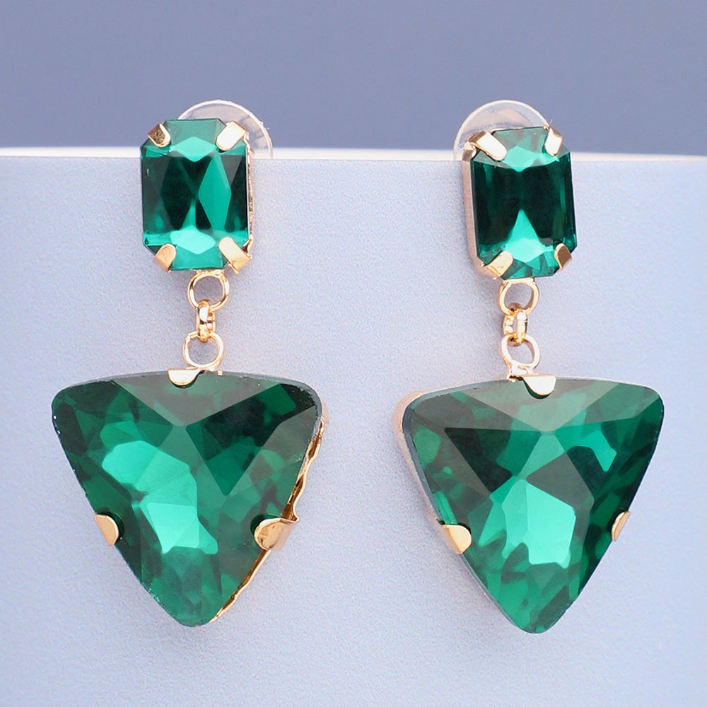 SOHI Women's Green Stud Earrings