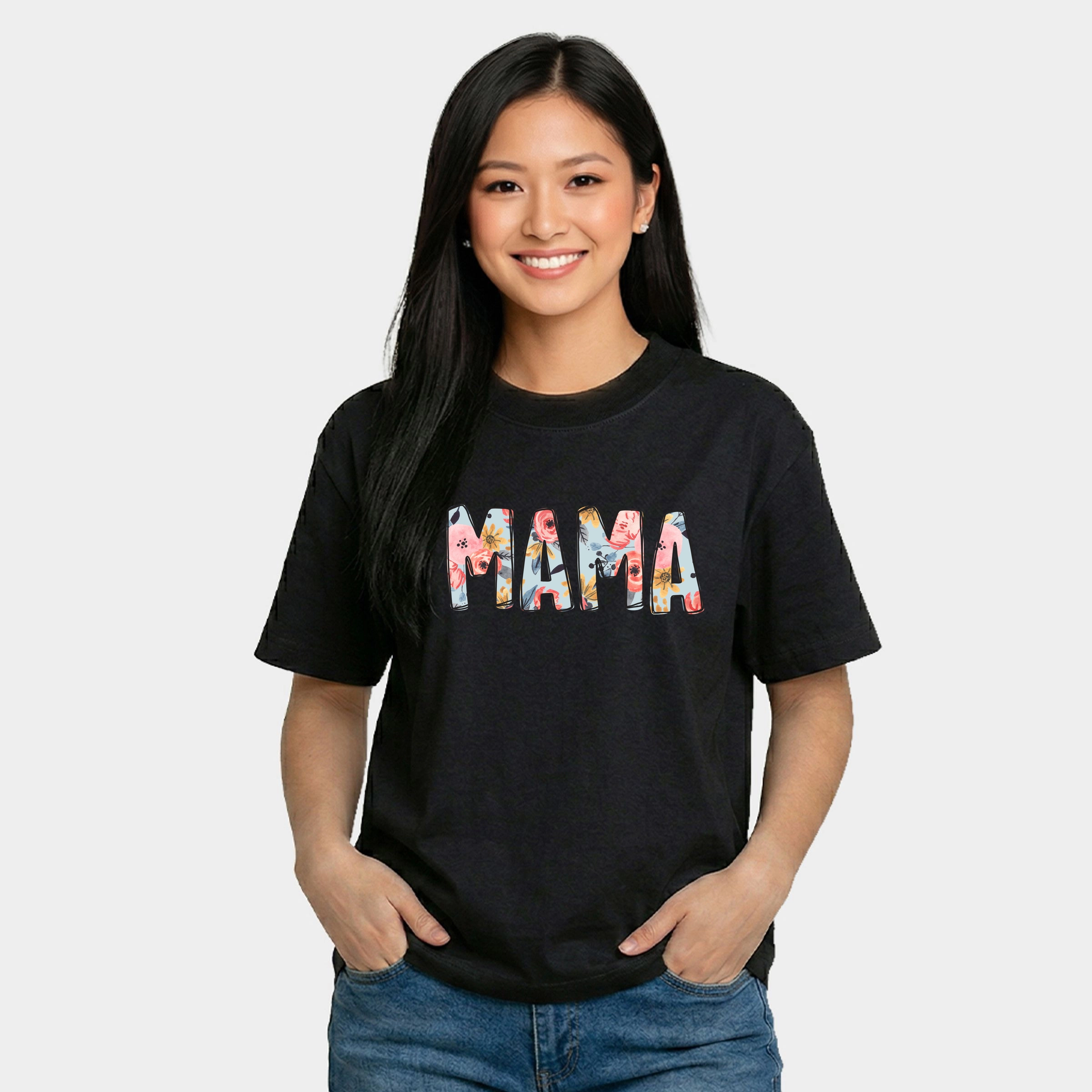 Simply Sage Market - Mama Summer Floral Women's Relaxed Boxy Tee