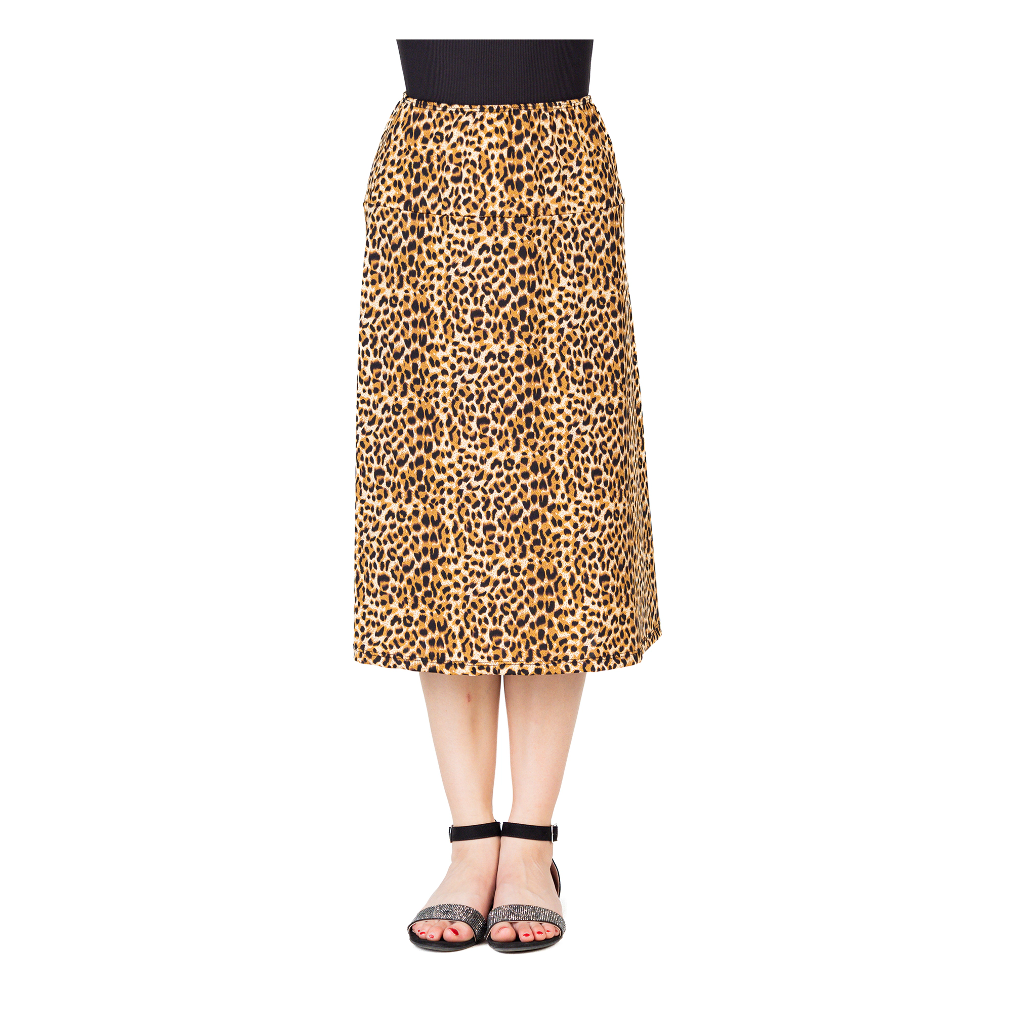 24sevenKid Essential Girls Comfortable Elastic Waistline Knee Length Skirt
