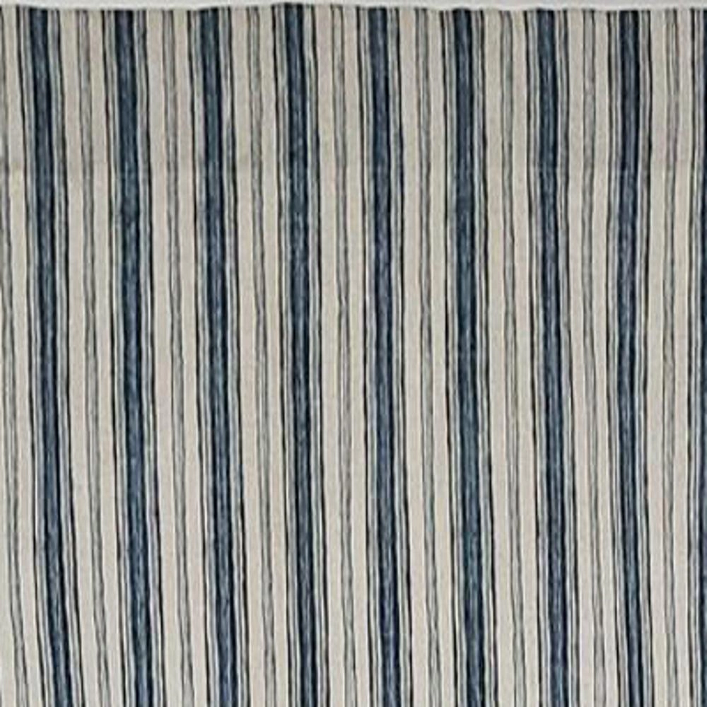 RLF Home Luxurious Modern Design Classic Brunswick Stripe Regal Style Window Valance 50" x 17" Denim