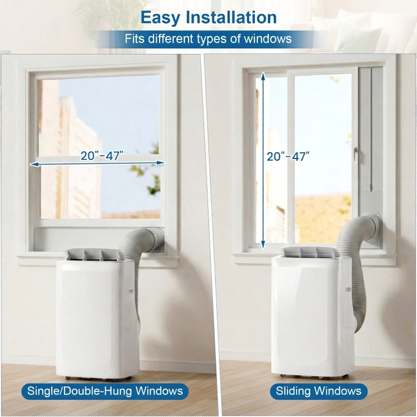 SUGIFT 15000 BTU Inverter Portable Air Conditioner Cooling and Heating Smart Wifi Remote White