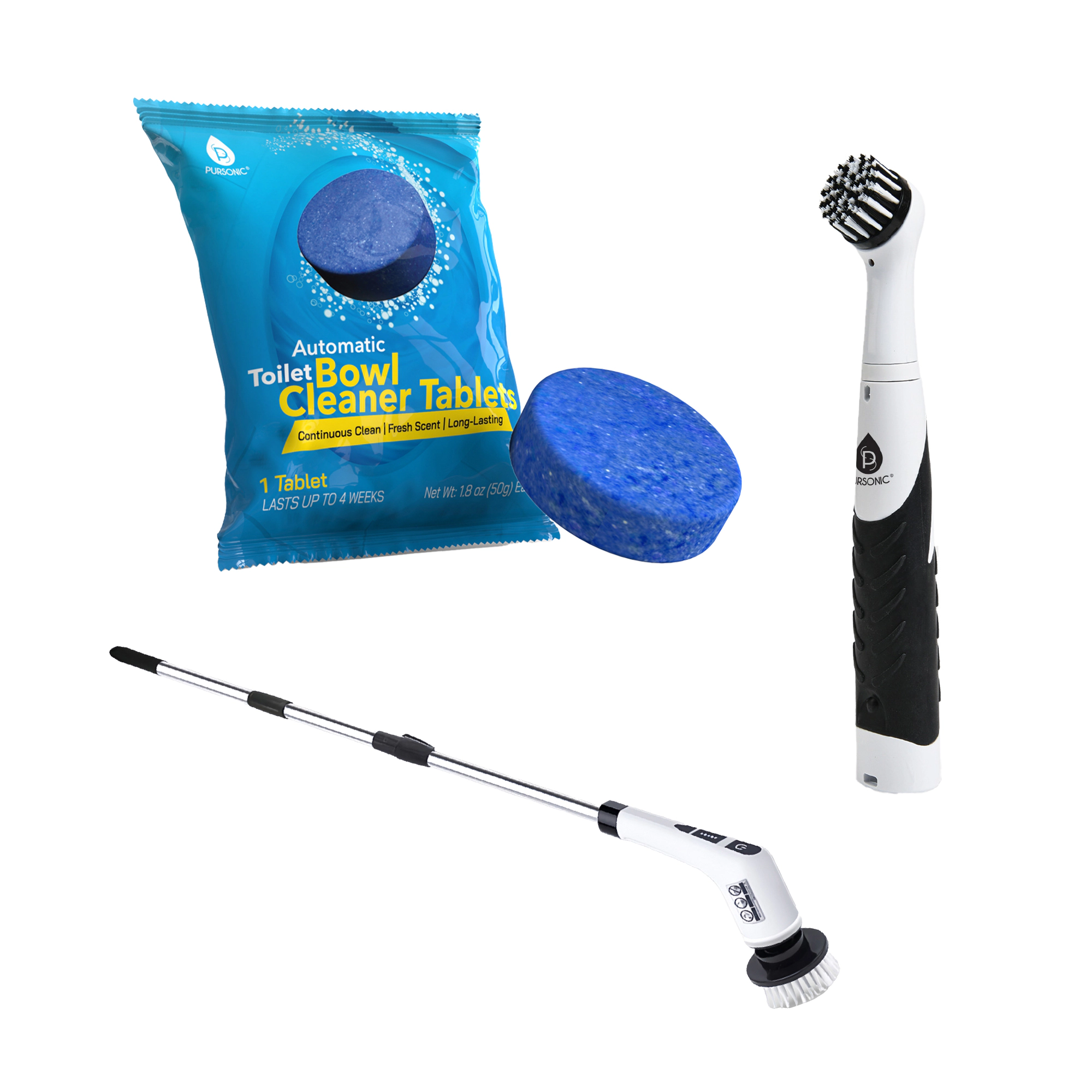 Pursonic Unisex Complete Home Cleaning Power Scrubber & Toilet Cleaner Bundle
