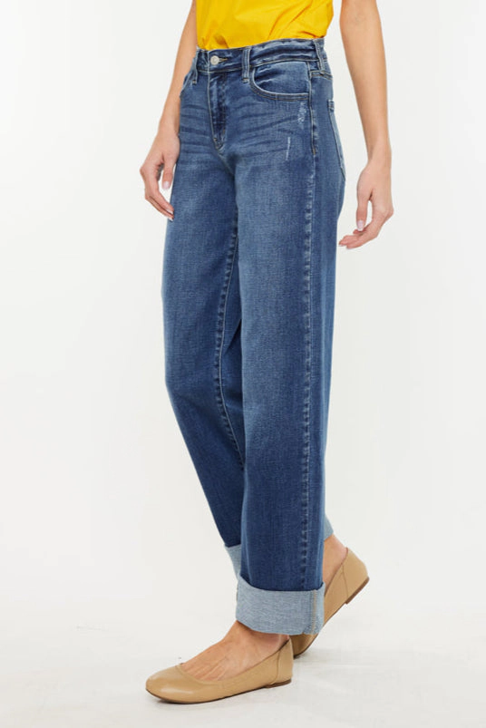 KanCan Women's Essentials High Rise Wide Leg Jeans Ivanna