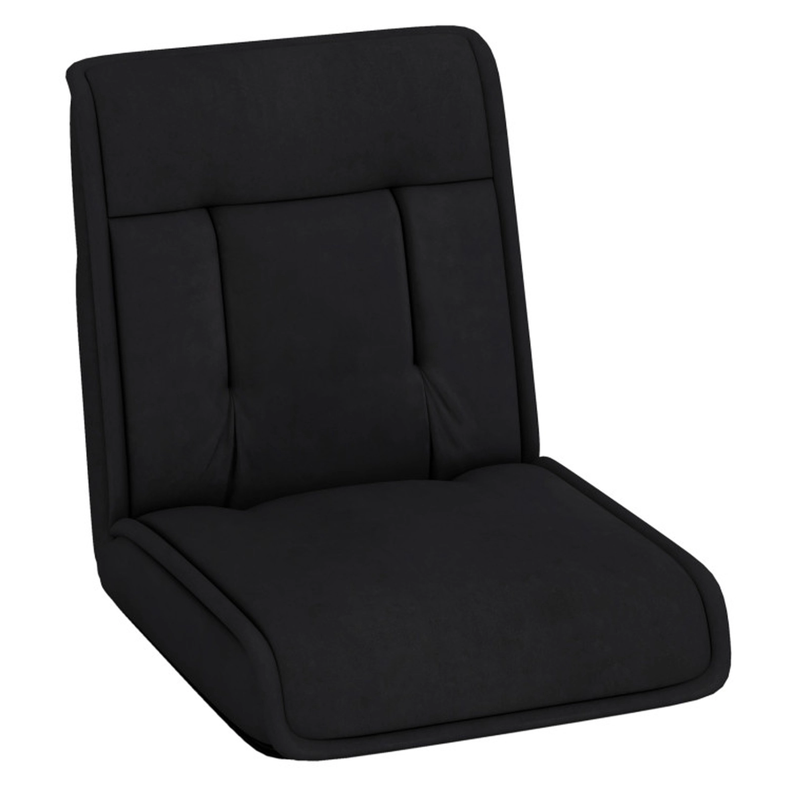 SUGIFT 3-in-1 14-Position Adjustable Headrest Faux Suede Convertible Floor Chair 56.5-in x 25-in 330-lb Capacity Black