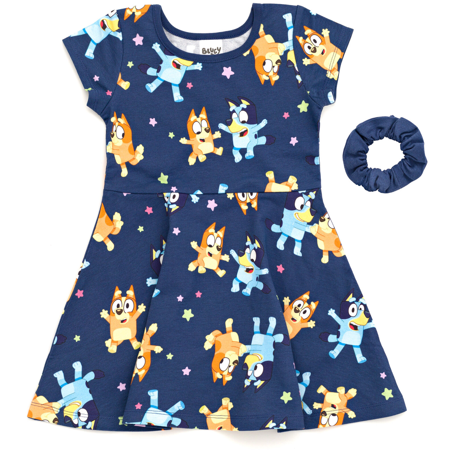 Bluey Girls' 2-Piece Skater Dress and Scrunchie Set
