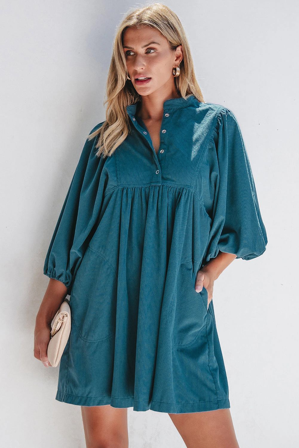 Threaded Pear Women's Charlie Corduroy Button Dress