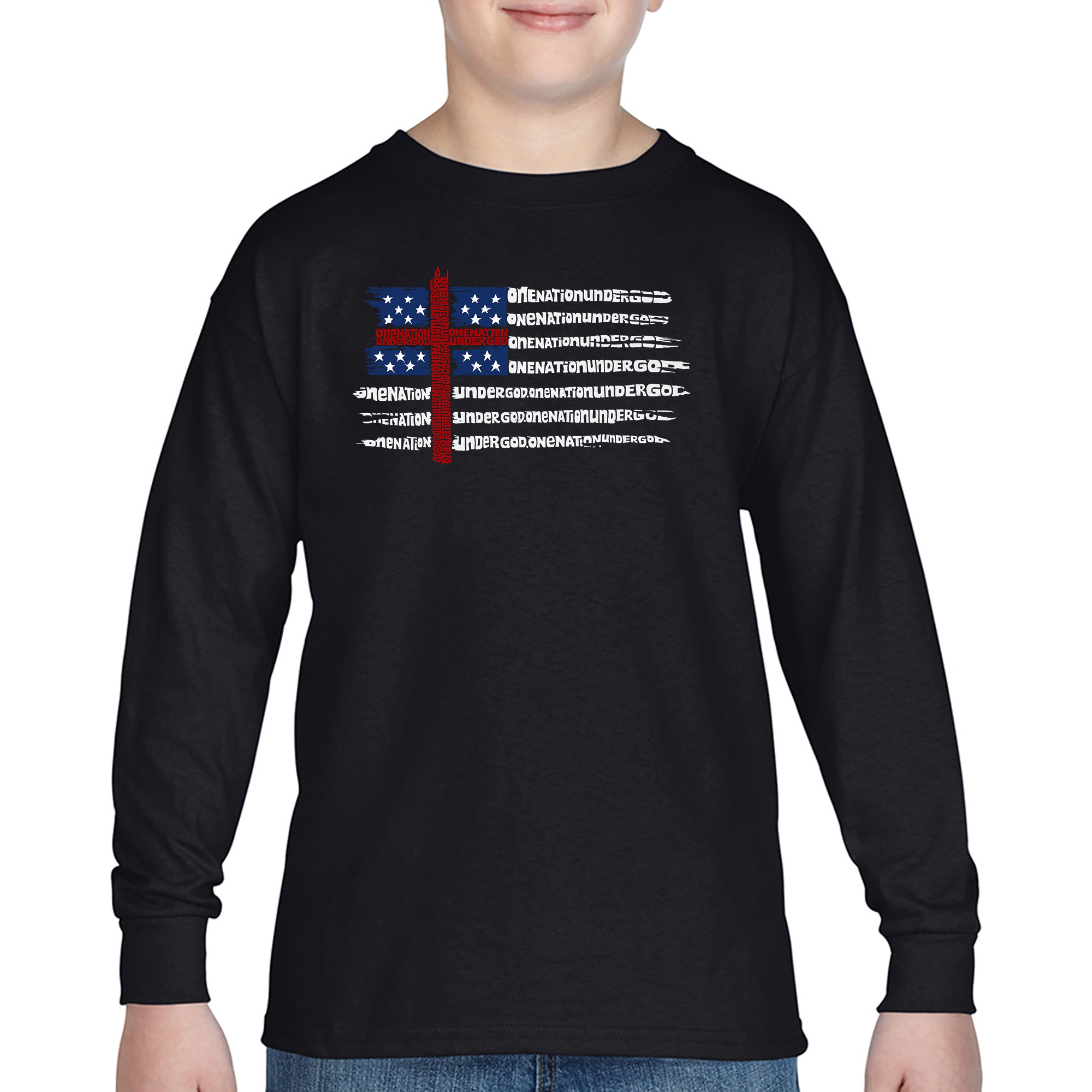 LA Pop Art Boys Long Sleeve T-Shirt - One Nation Flag