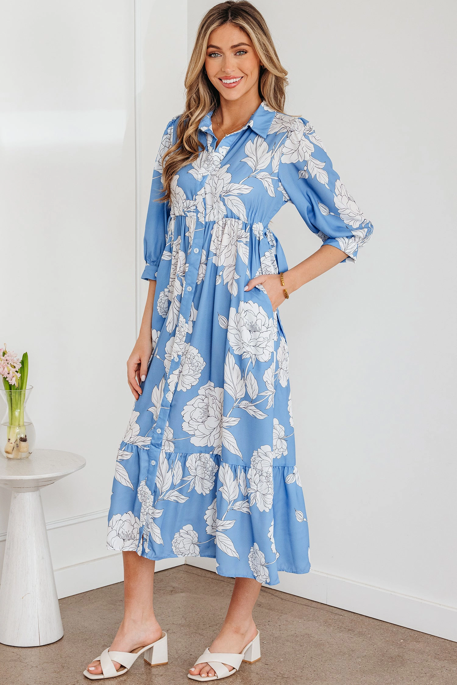 Threaded Pear Women's Isabella Floral Print Shirt