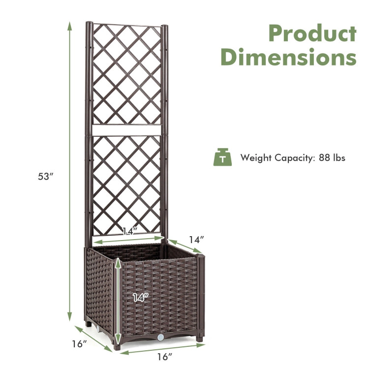 Hivvago Raised Garden Bed with Trellis Planter Box for Climbing Plants
