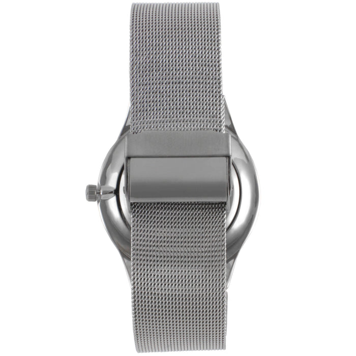 Peugeot Men's 40mm Silver Dial Slim Case Stainless Steel Mesh Watch