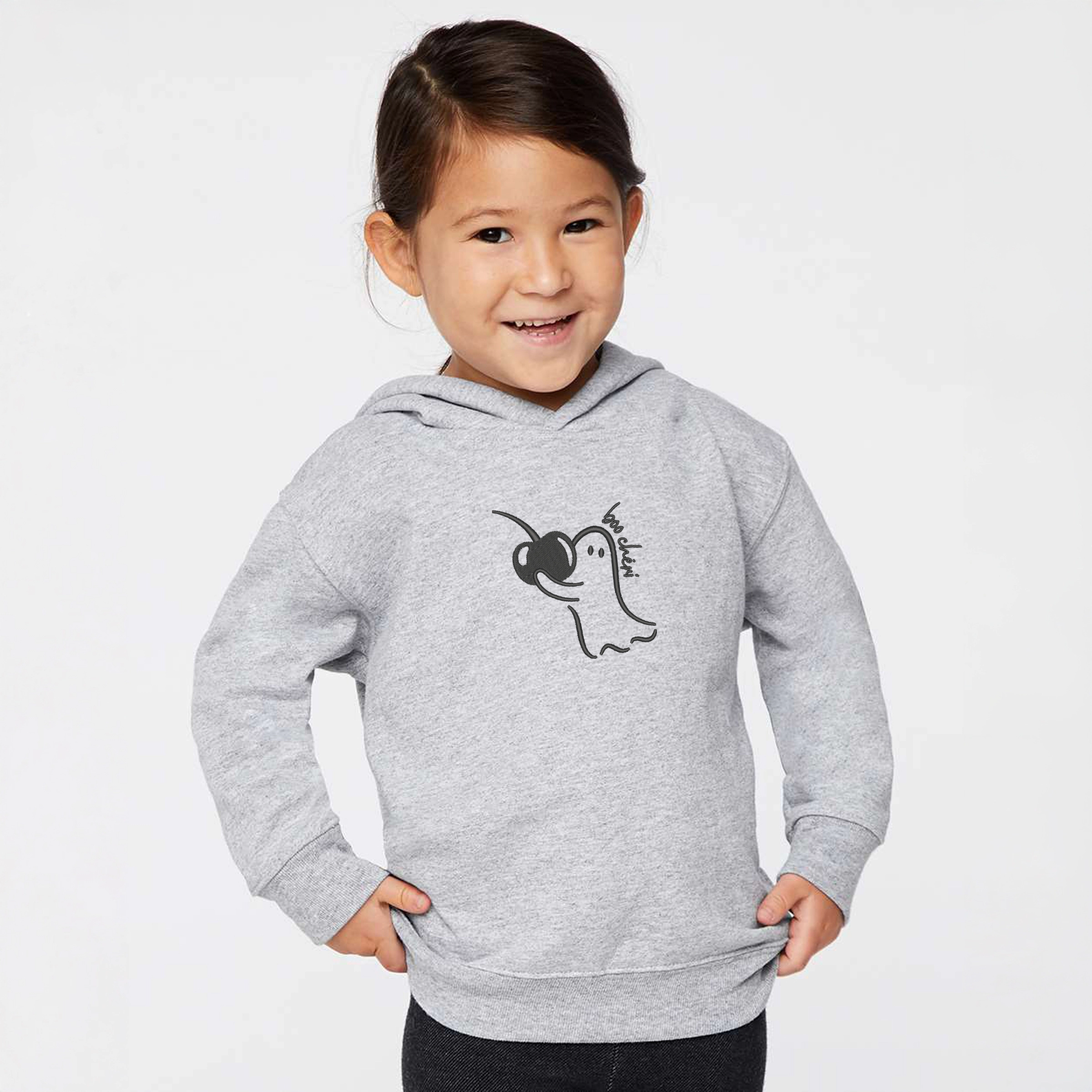 The Juniper Shop - Toddler Hoodie Embroidered Boo Cheri Ghost