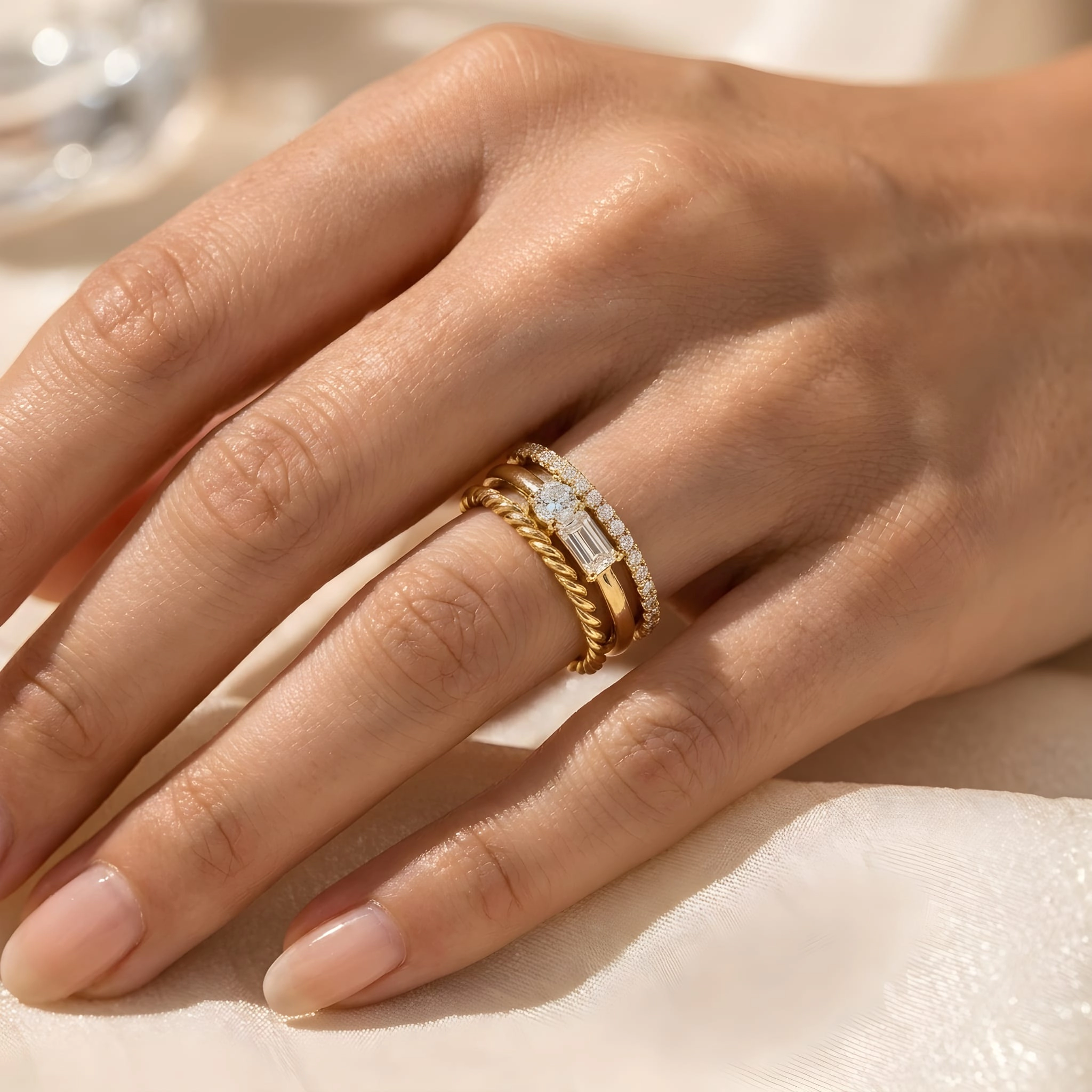 Mint & Lily Women's Classic Stacking Ring Set