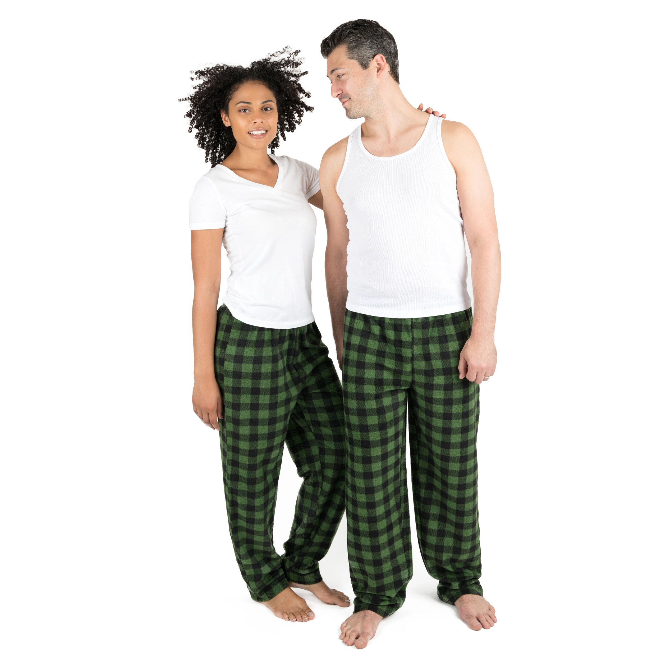 Leveret Men's Buffalo Plaid Fleece Pants