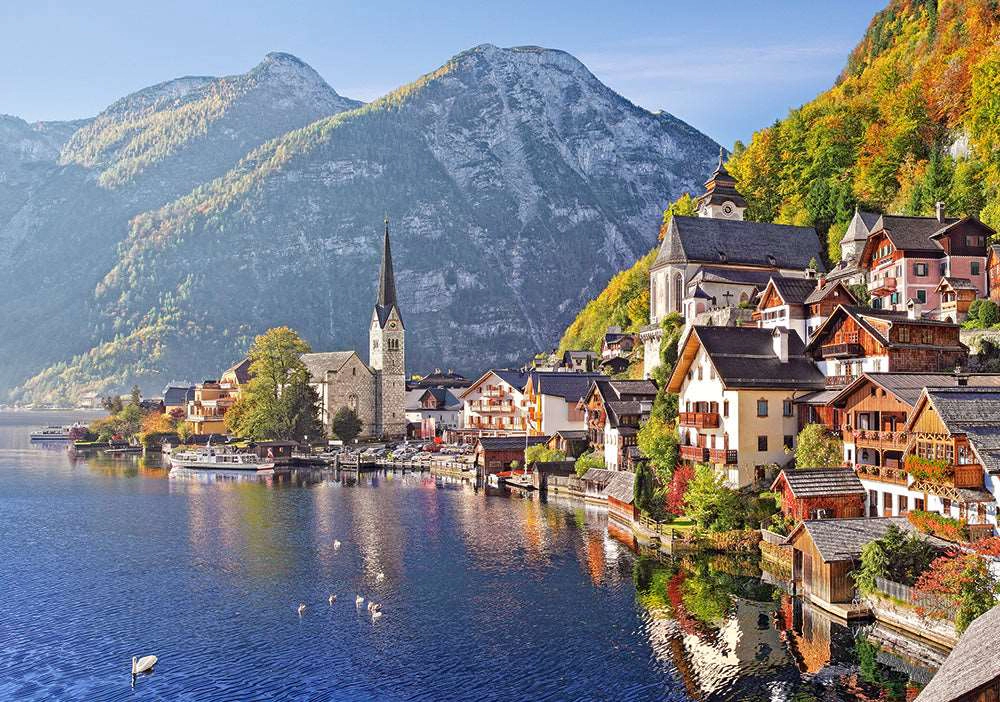 CASTORLAND 500 Piece Jigsaw Puzzle, Hallstatt, Austria, Idyllic Landscape, Tyrolean Alps, Castorland B-52189