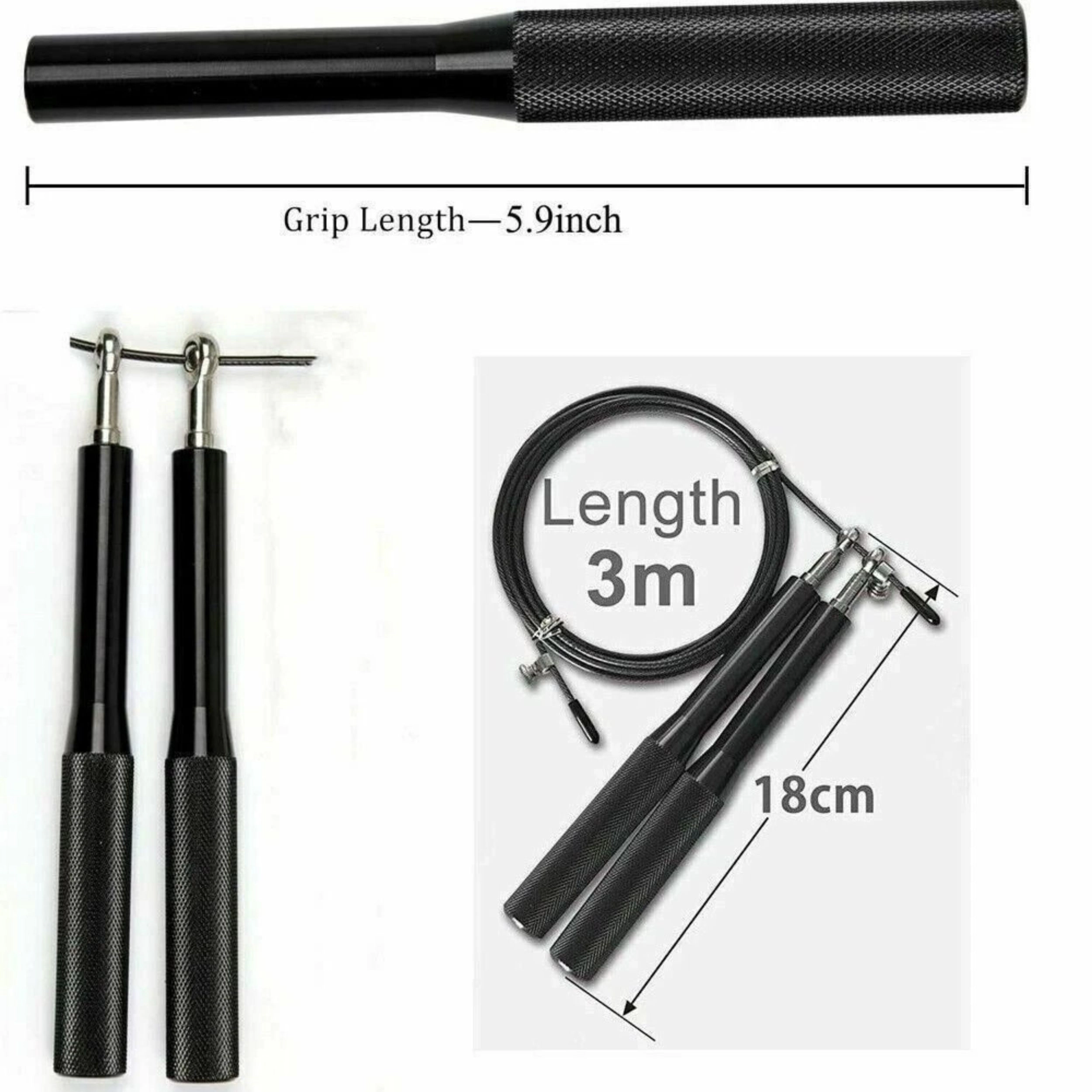 Home Collection Adjustable Speed Jump Rope with Aluminum Handles and Ball Bearings