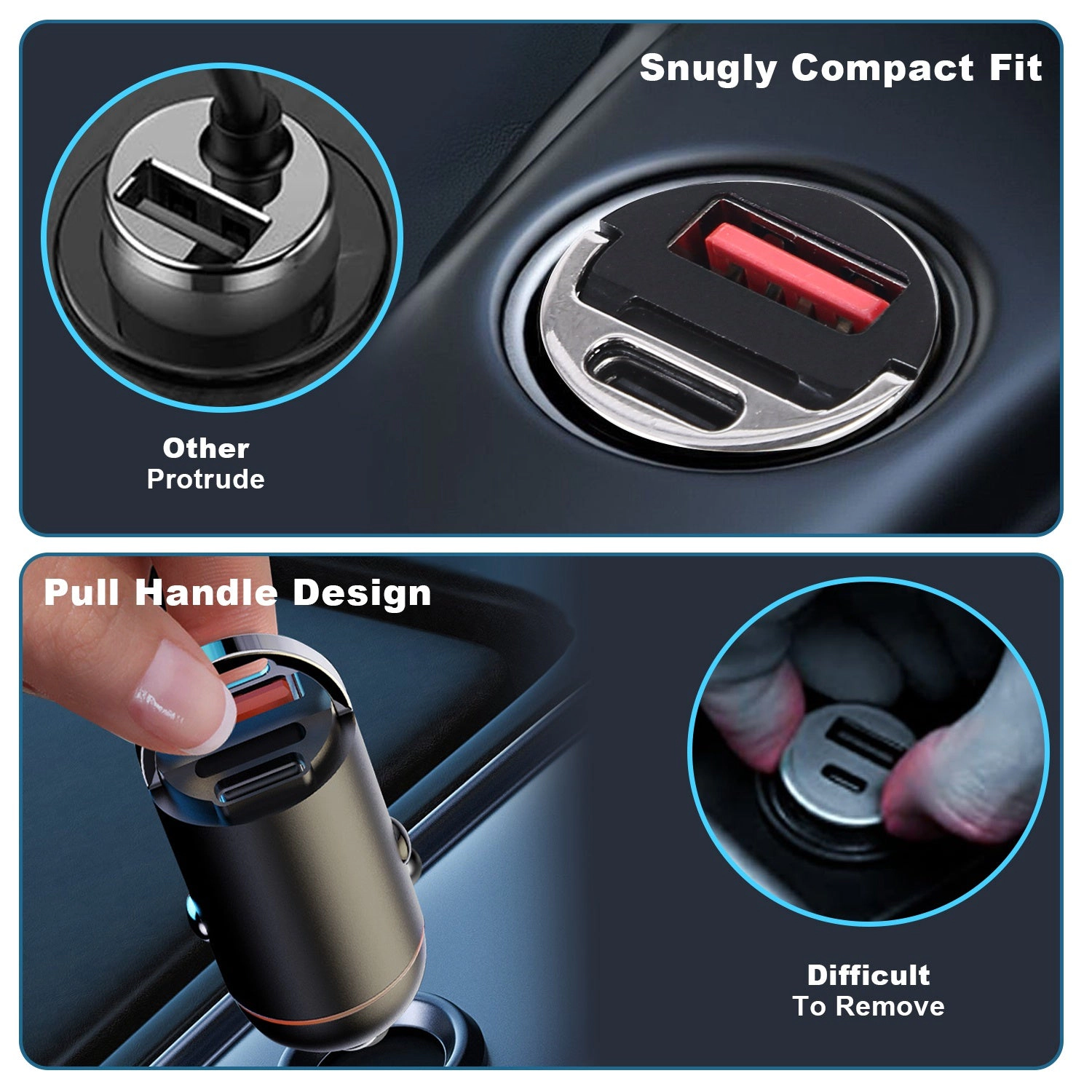 GBruno 2-Pack 100W Dual-Port USB-C Car Charger