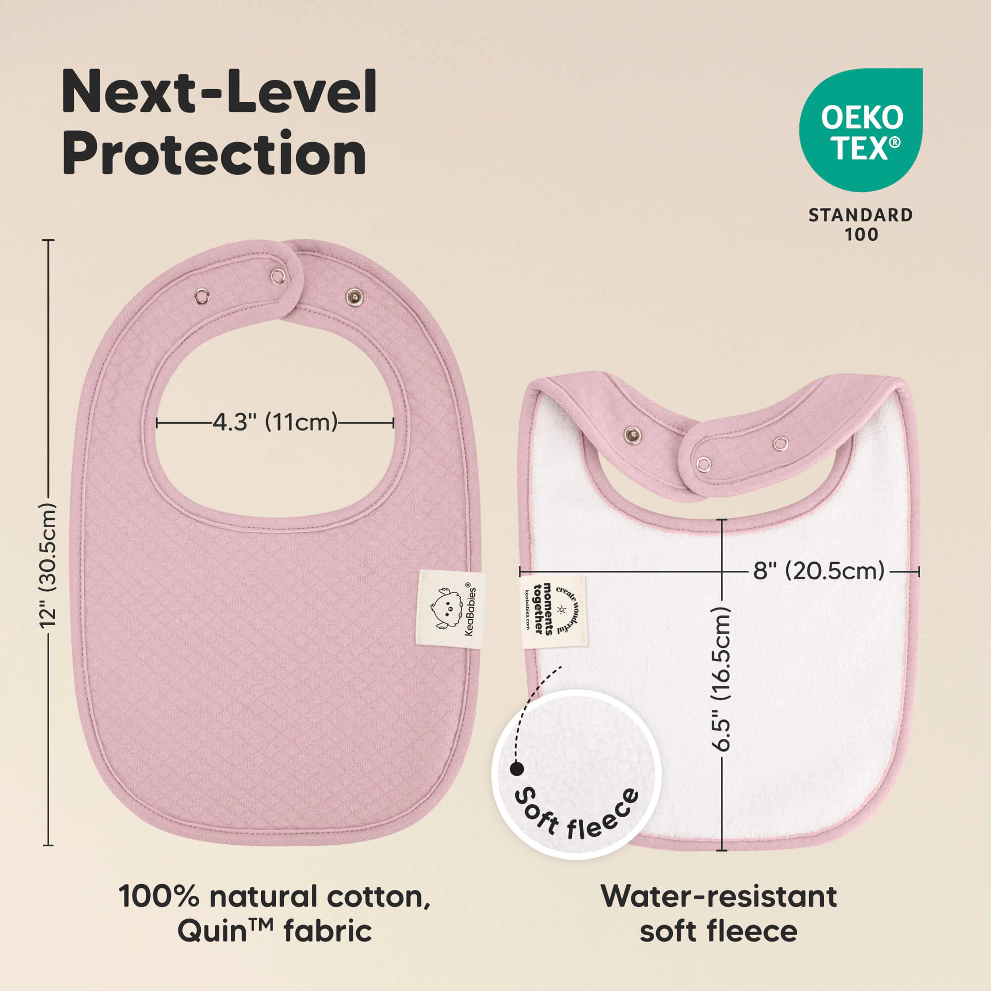 KeaBabies 8-Pack Urban Quin Drool Bibs