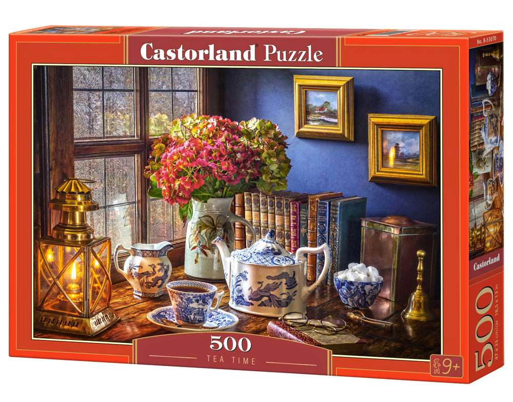 CASTORLAND 500 Piece Jigsaw Puzzle, Tea Time, Classic interior, Old fashioned furniture, Beautiful vase, B-53070