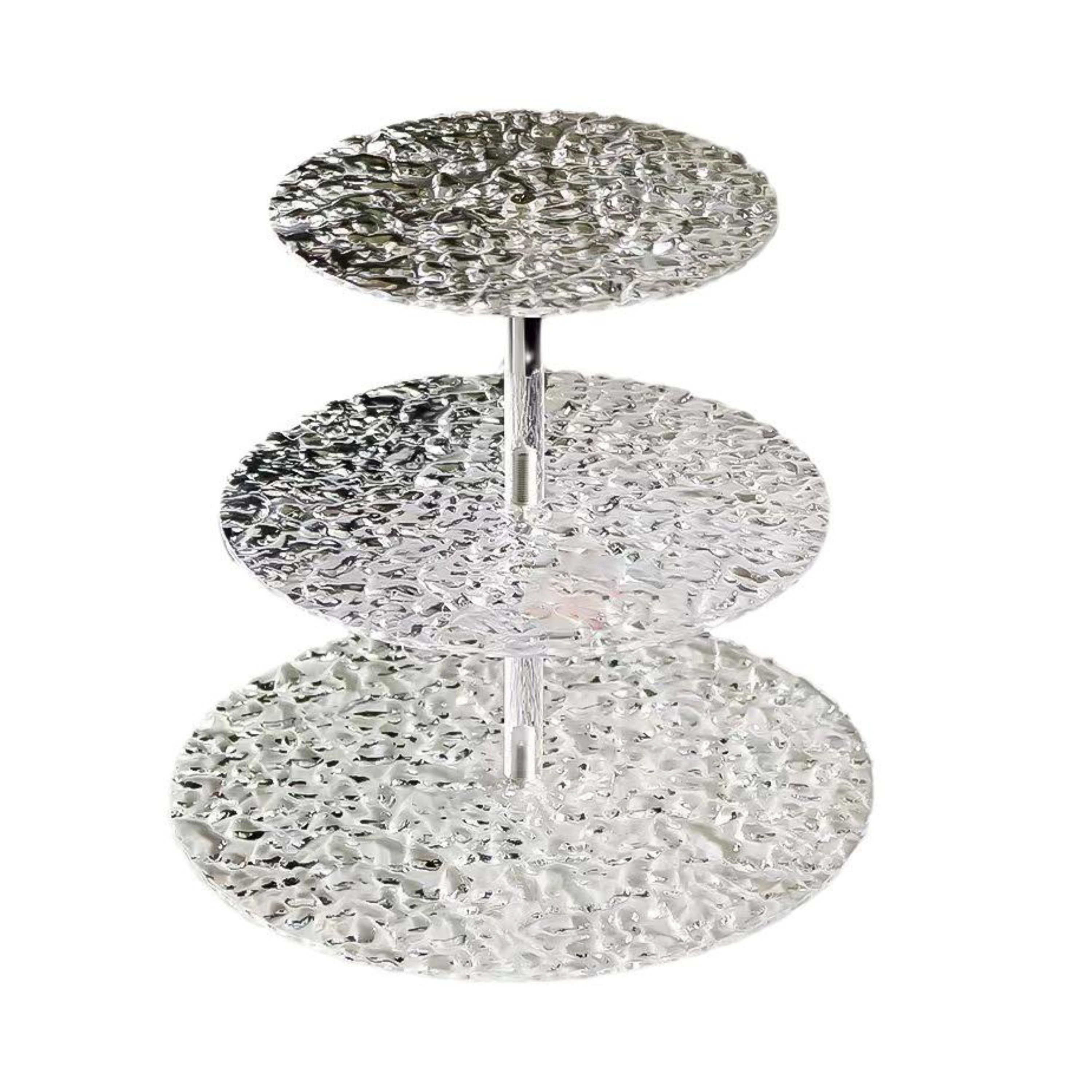 Kitcheniva Water Ripple Design Acrylic 3 Tier Dessert Cupcake Stand