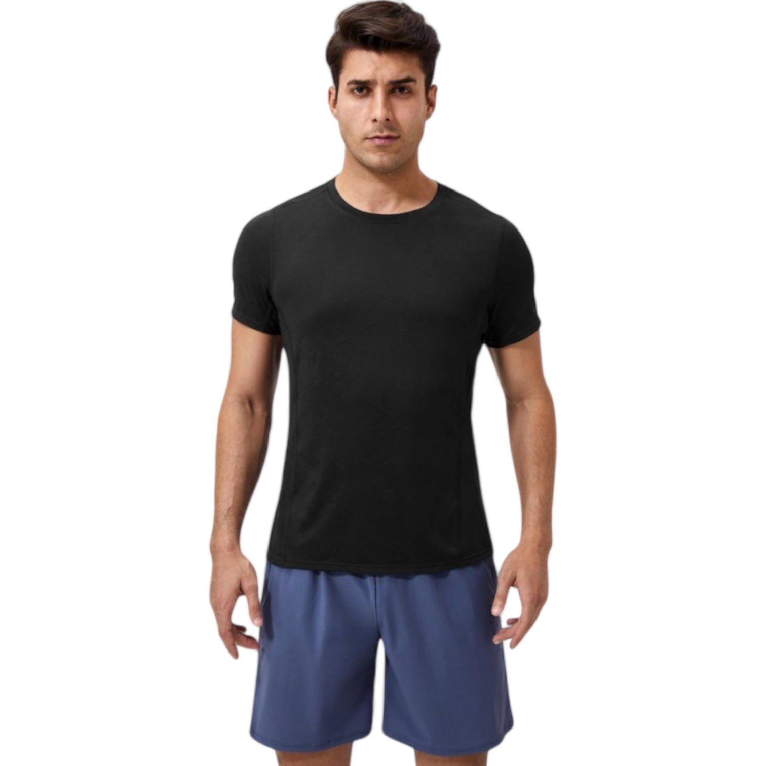 Anna-Kaci Men's Performance Crew Neck Athletic T-Shirt with Subtle Hex Pattern and Moisture-Wicking Fabric