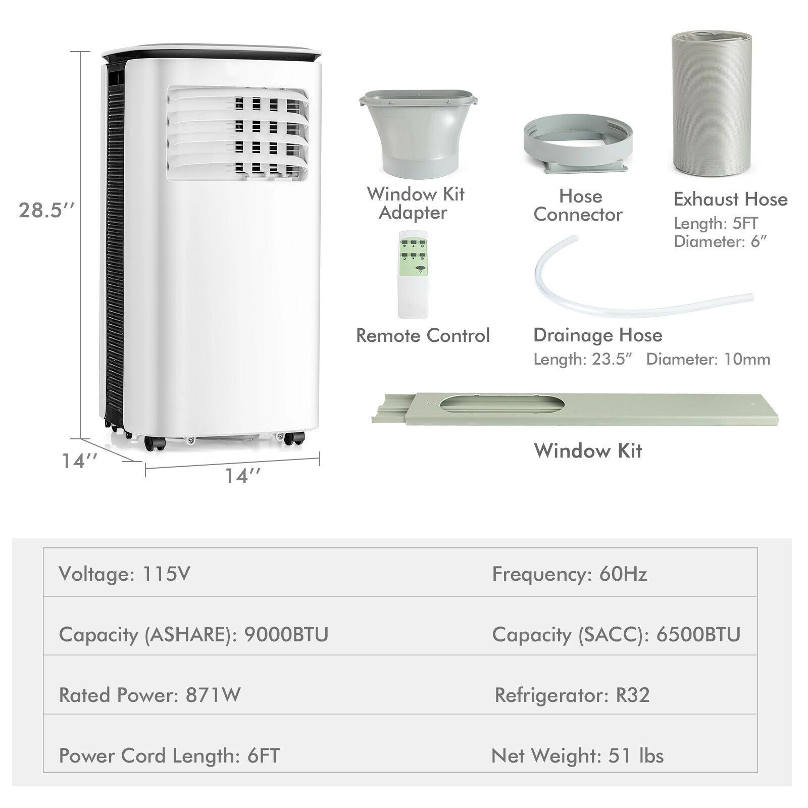 SlickBlue Unisex Portable 9000 BTU Air Conditioner