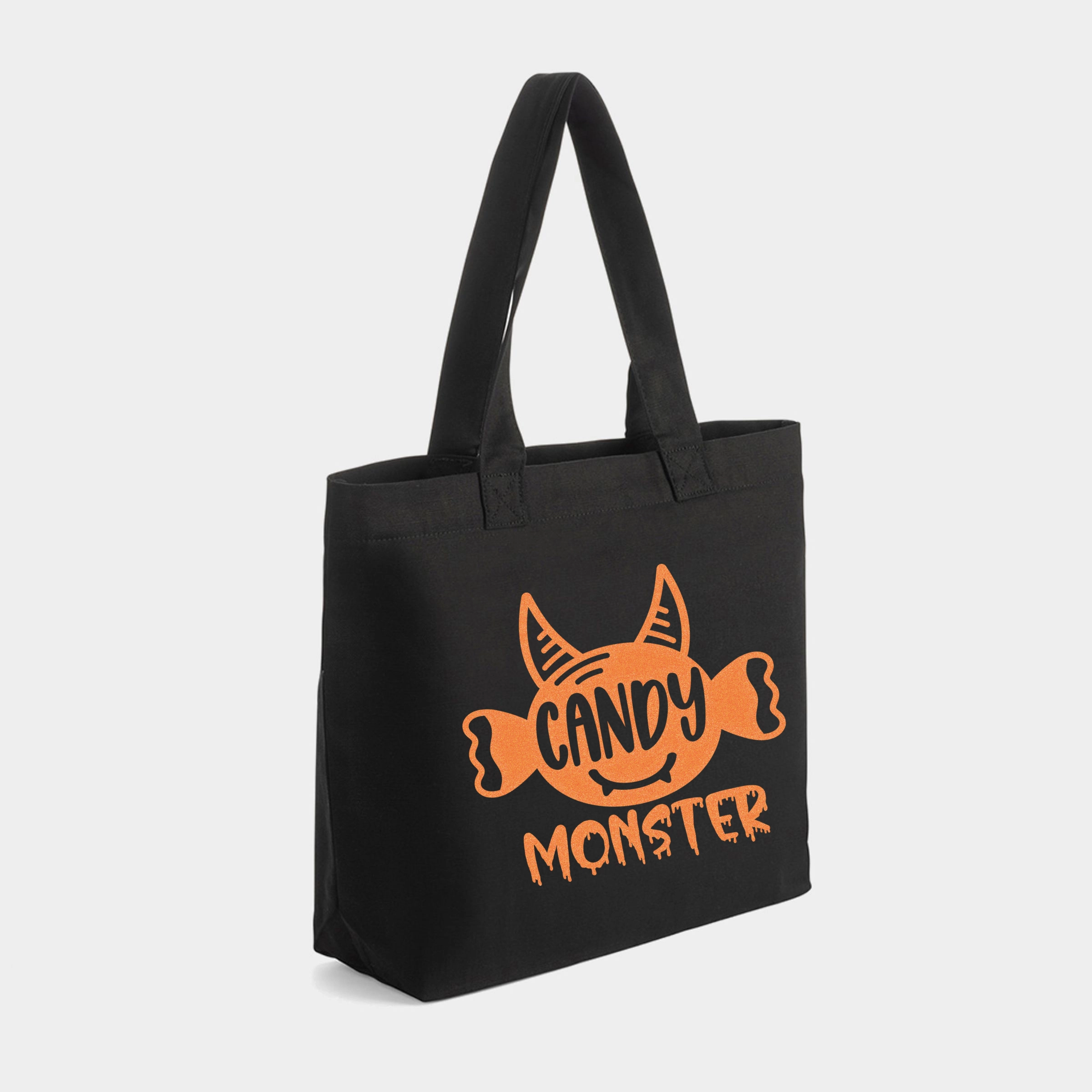 Simply Sage Market - Zippered Canvas Tote Candy Monster Horns Glitter