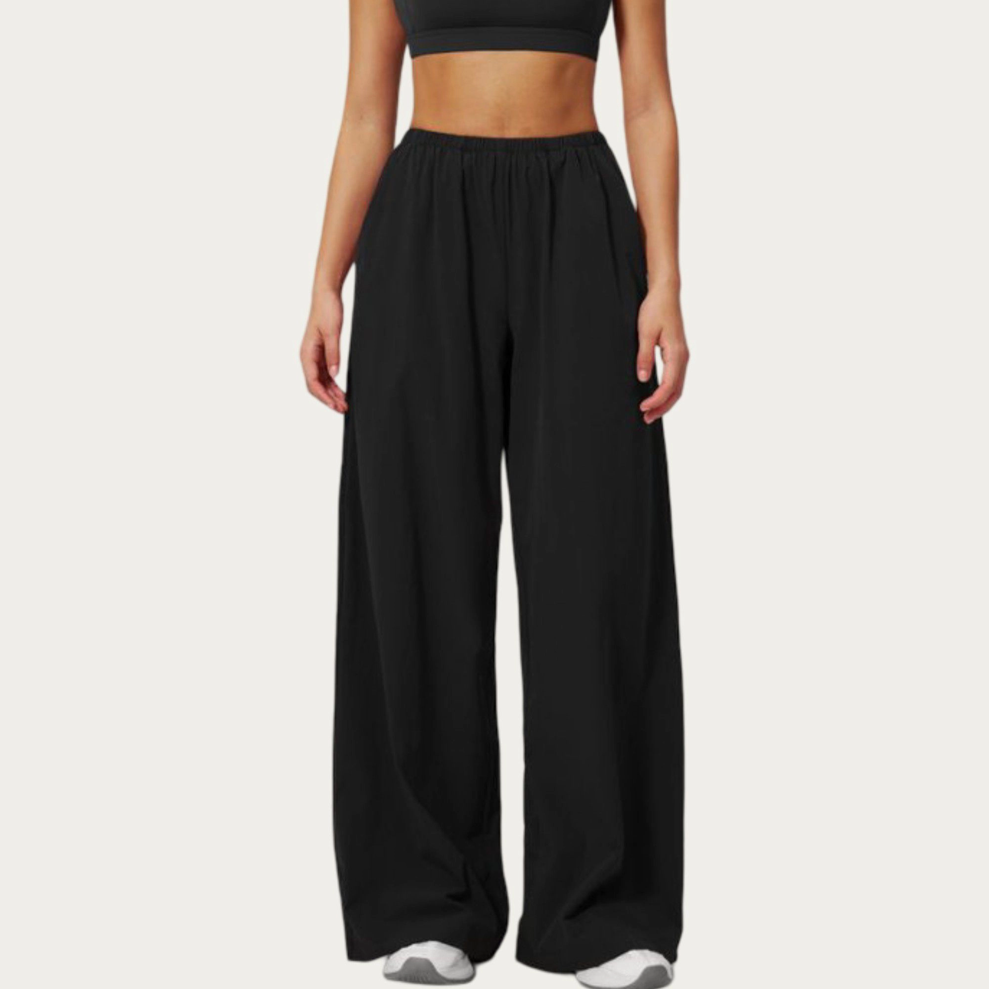 Anna-Kaci Women's Wide-Leg Lounge Pants with Elastic Waistband and Relaxed Draped Fit