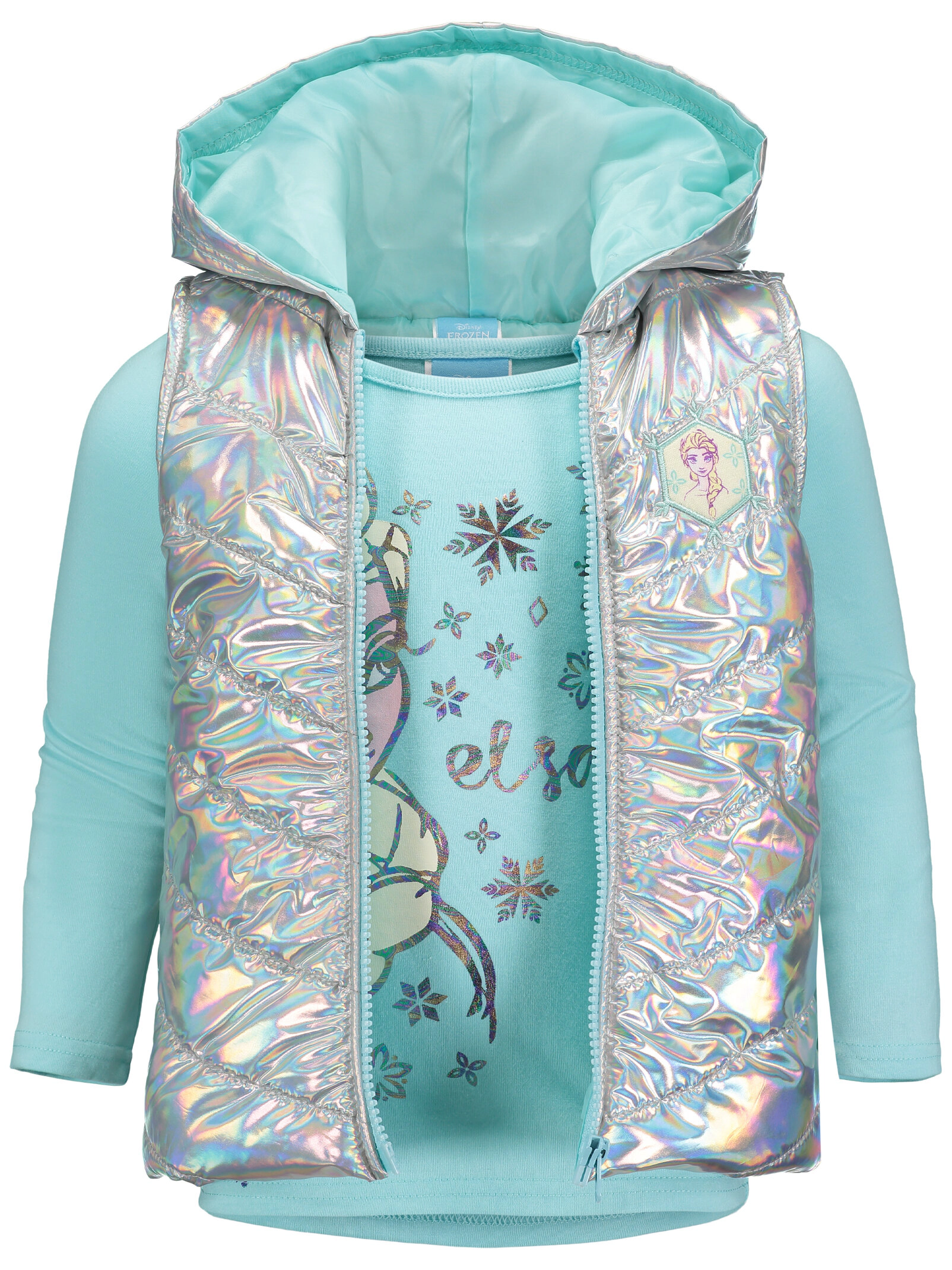 Disney Frozen Queen Elsa Girls' Hooded Vest and Leggings Set
