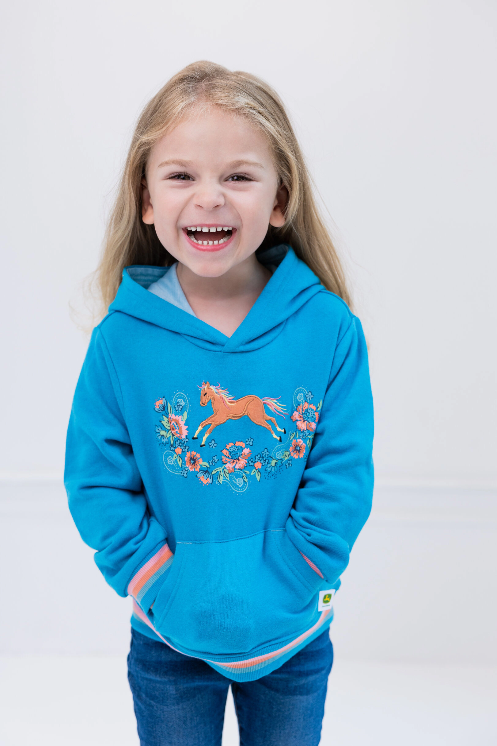 John Deere Girls' Fleece Hooded Sweatshirt
