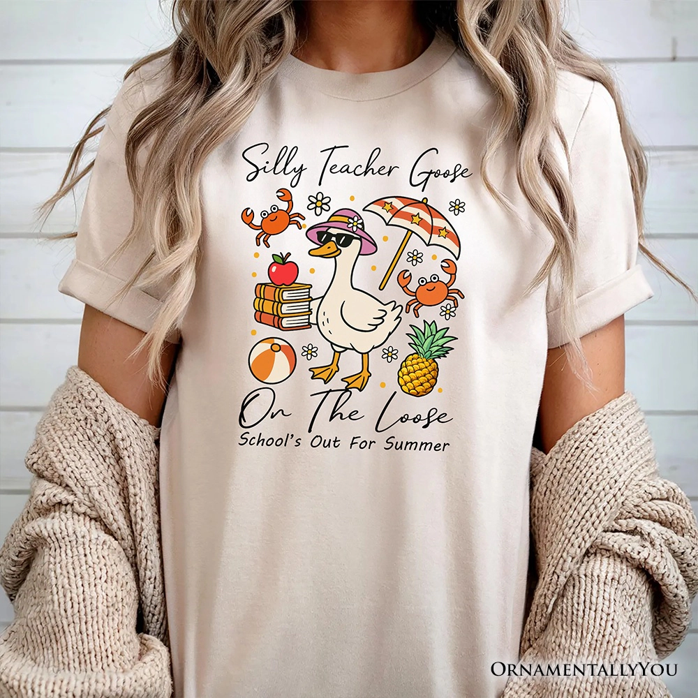 OrnamentallyYou Womens Last Day Teacher Goose T-Shirt