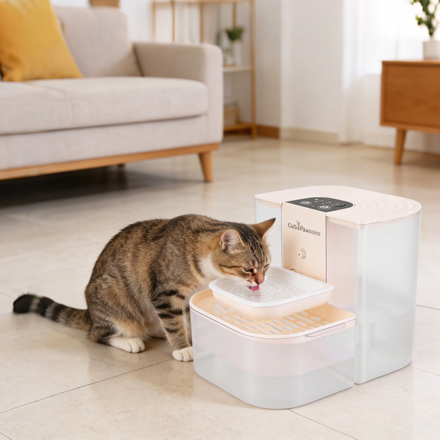 GBruno Smart Rechargeable Pet Water Fountain 4.5L