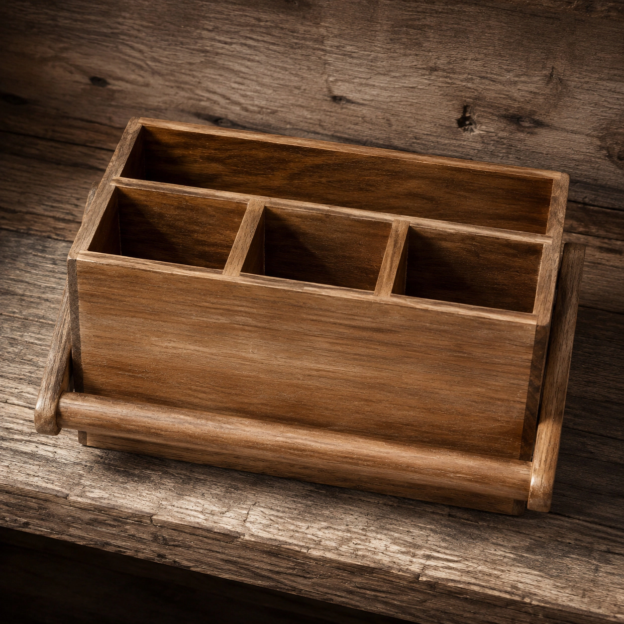 WZK Acacia Wood With Handle Kitchen Utensil Holder