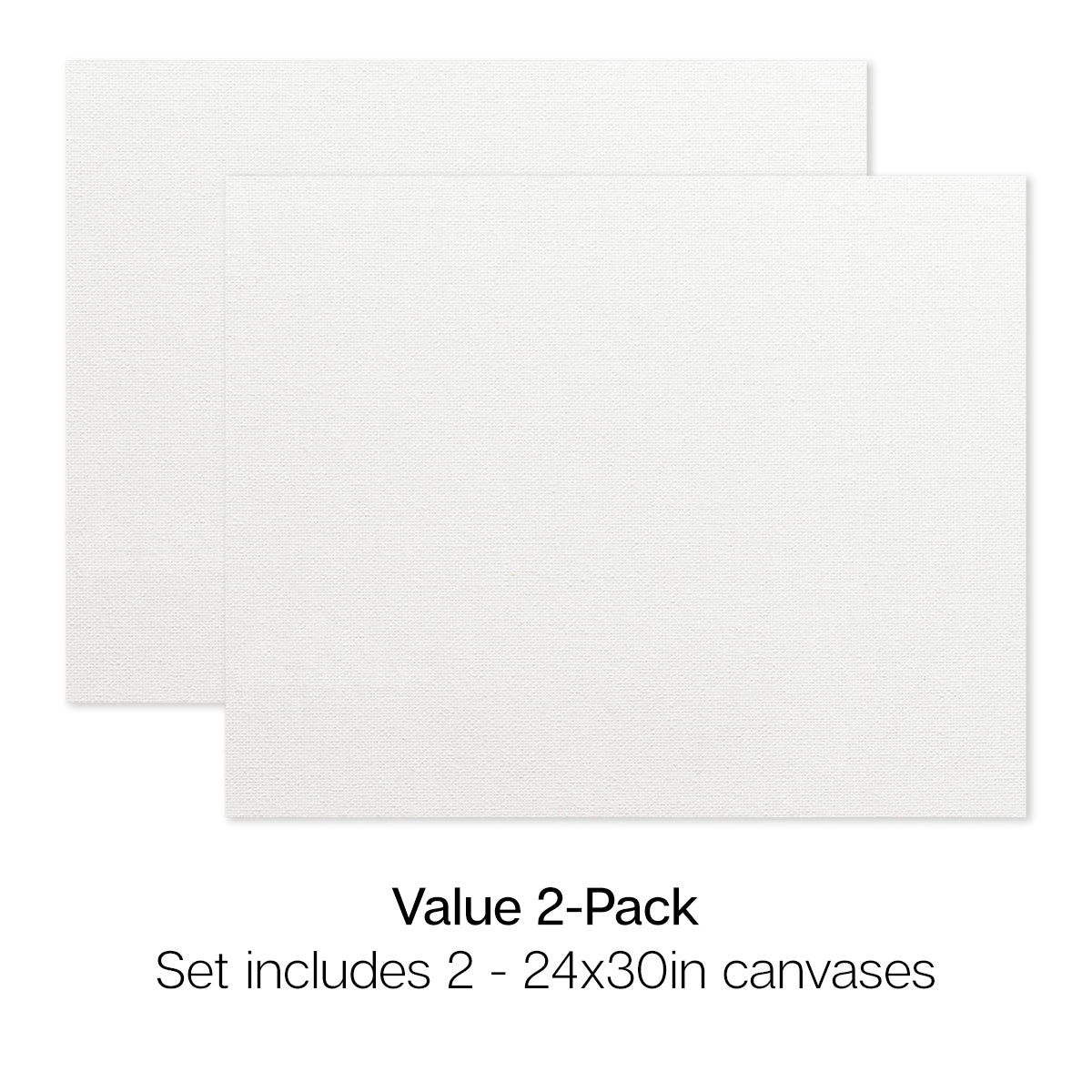 KINGART Stretched White Canvas 24" x 30" - 100% Cotton, Triple-Primed, 2 Pack