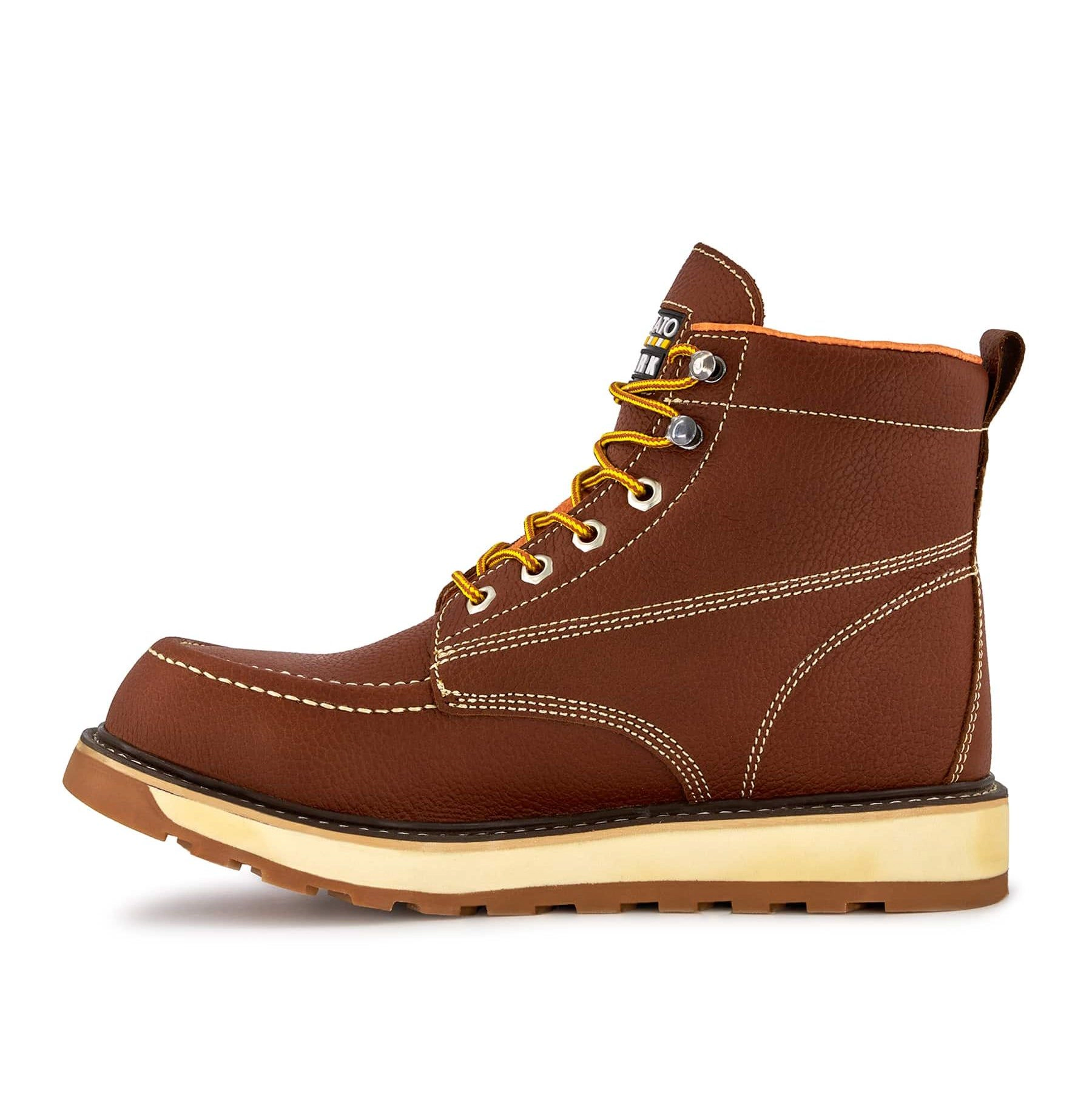 Ferrato Work Mens Leather Boots - Lace-Up Rubber Sole