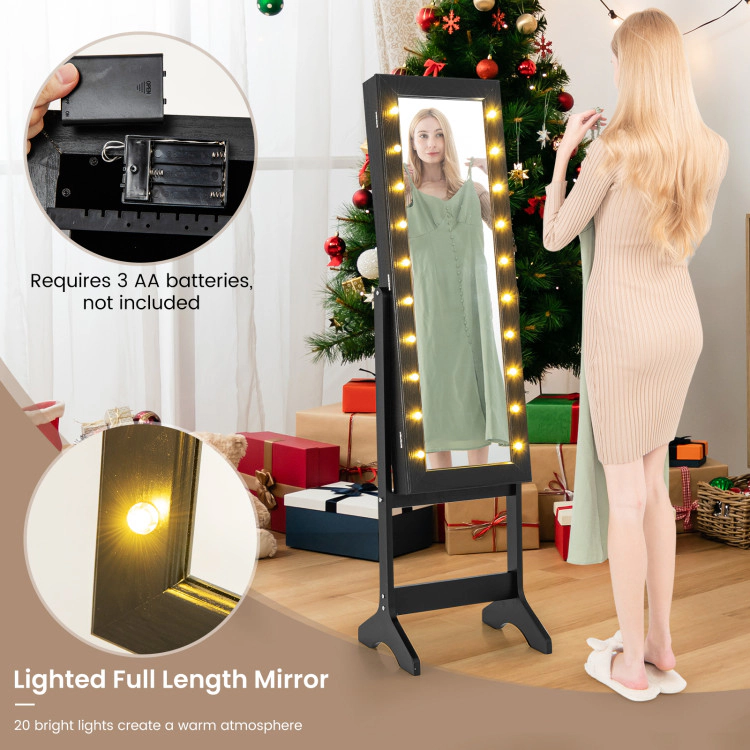 Hivvago Jewelry Storage Cabinet with Mirror and Adjustable Viewing Angles