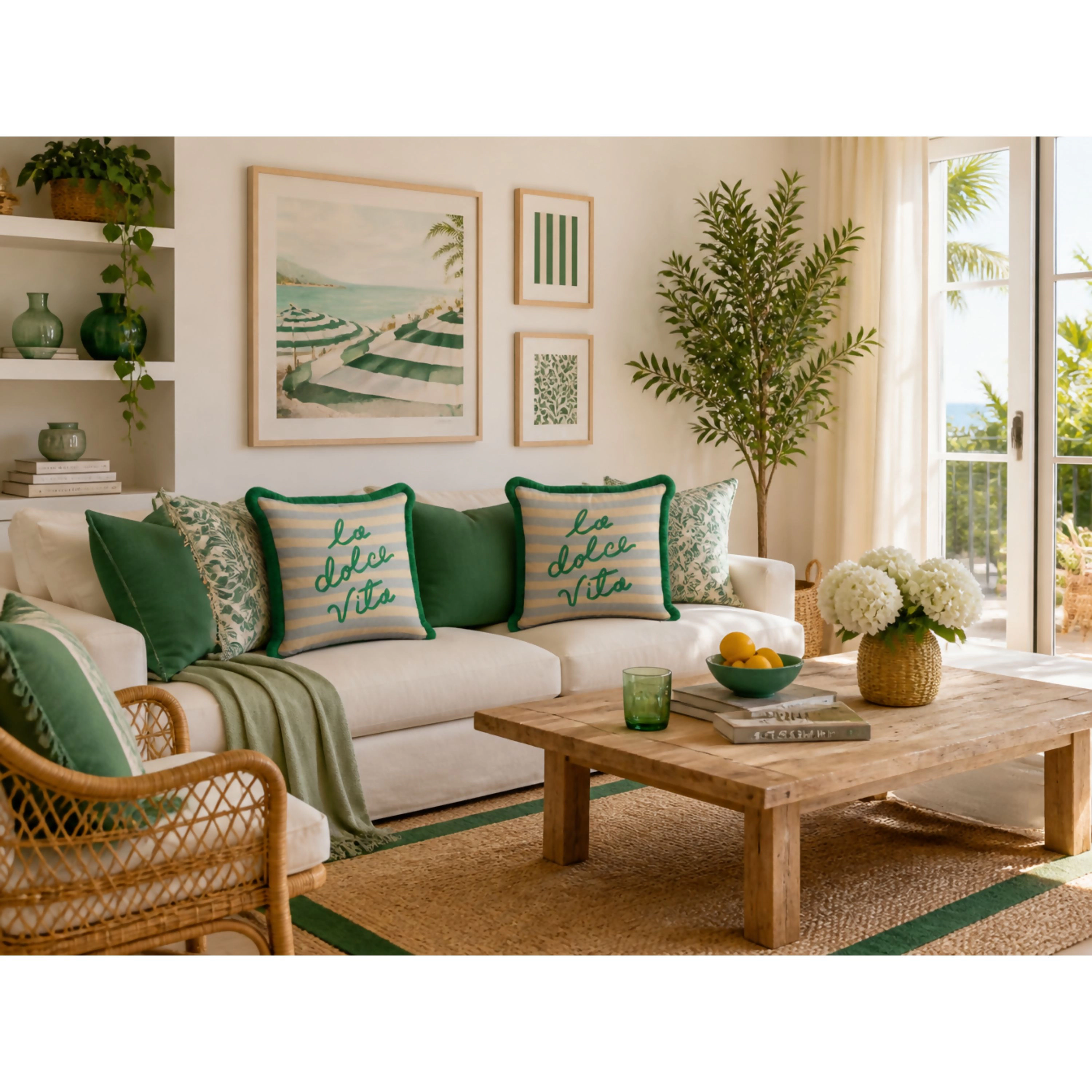 Wear Sierra Mediterranean Coastal Set of 2 Throw Pillow Cover