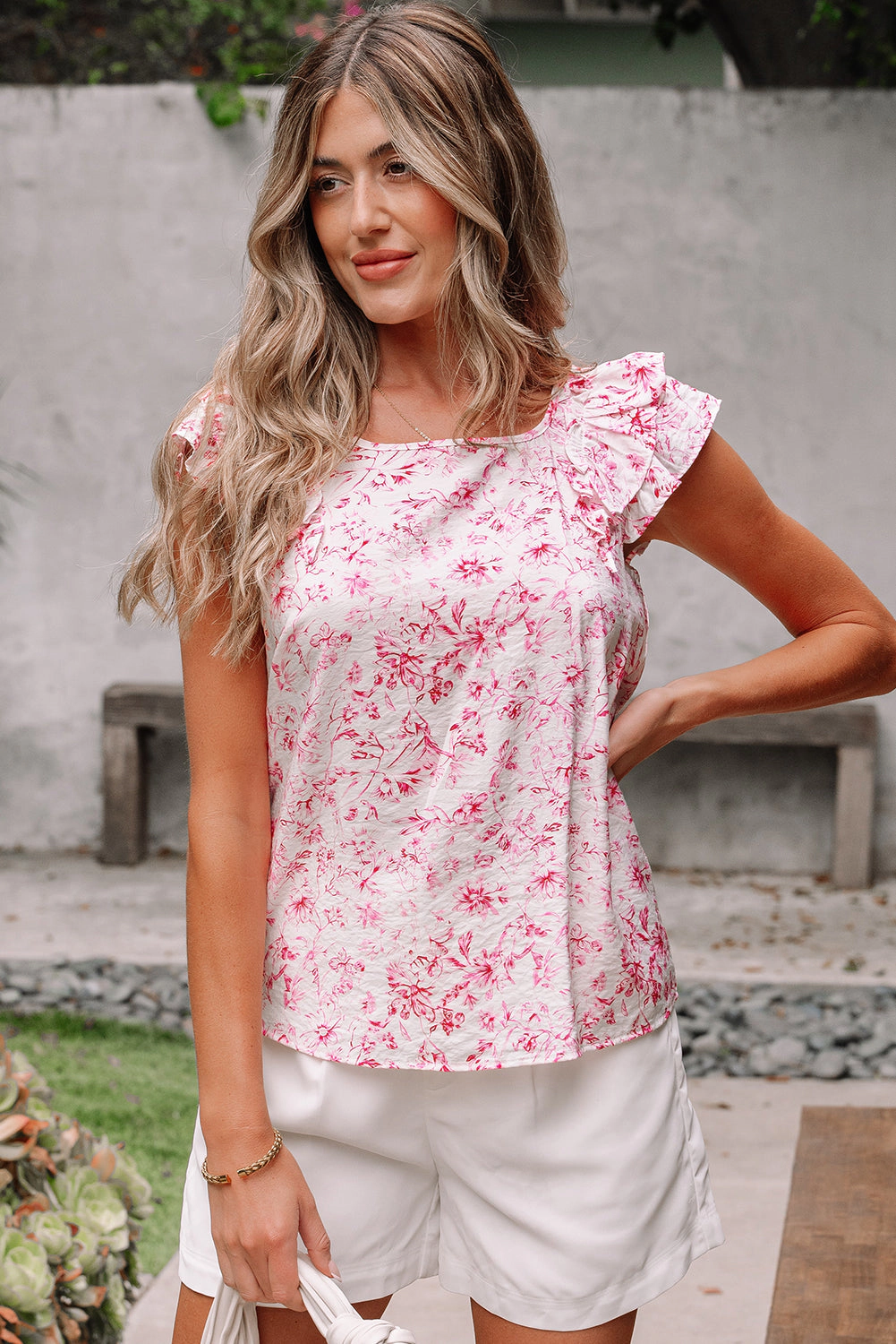 Threaded Pear Women's Kelly Bow Back Square Blouse