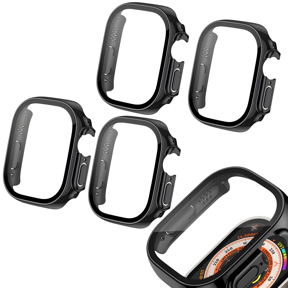 Qixxronics 4PCS Case for Apple Watch Series Ultra 3 / 2 1 - 49mm with Built-in Tempered Glass Screen Protector