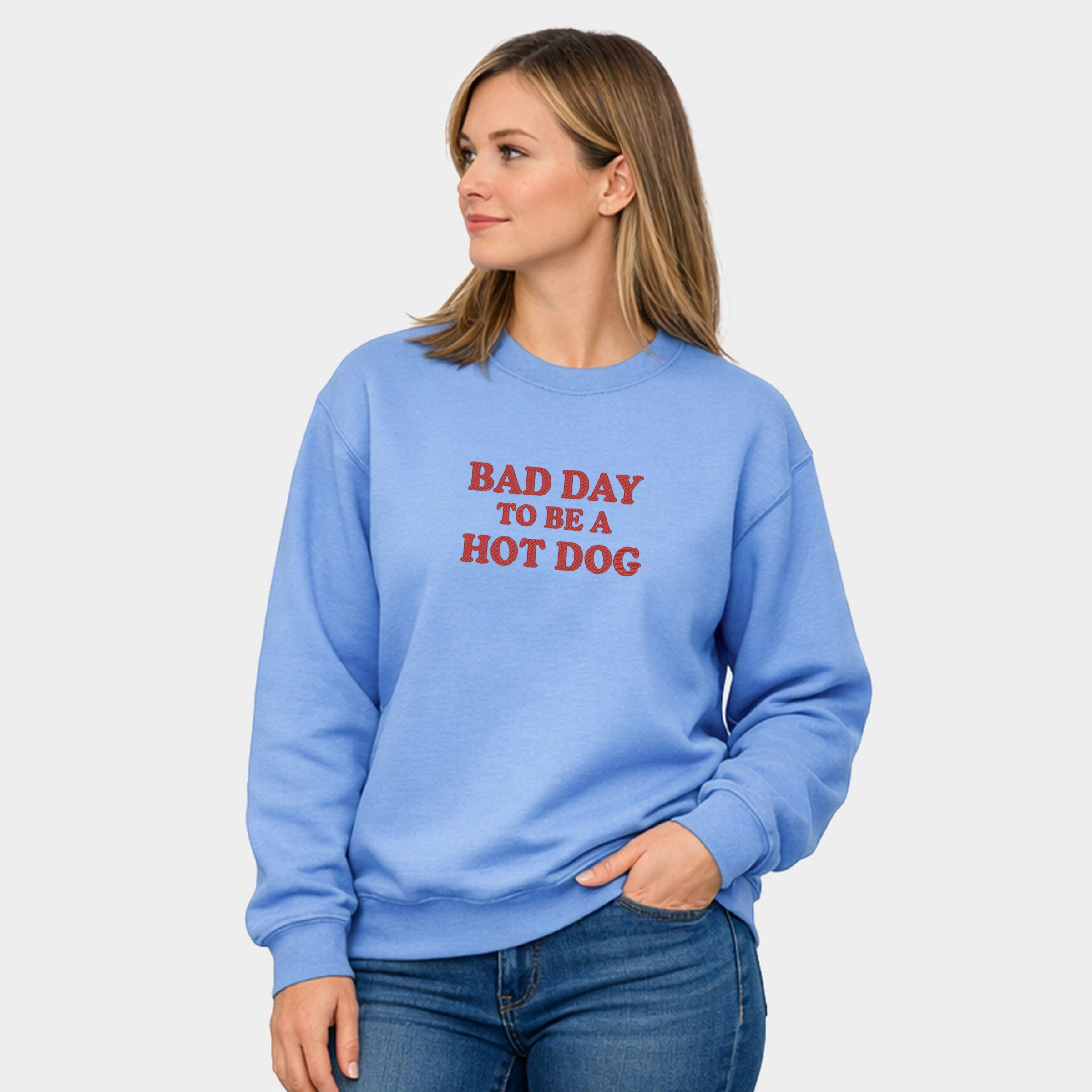 Simply Sage Market - Women's Graphic Sweatshirt Bad Day To Be A Hot Dog