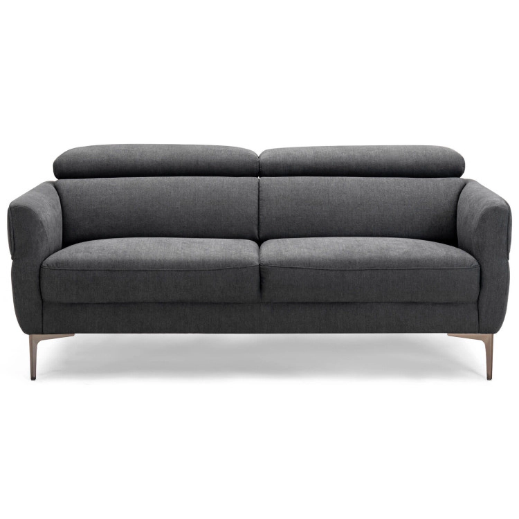 Hivvago 72.5-Inch Contemporary Fabric Loveseat Sofa with Adjustable Headrests