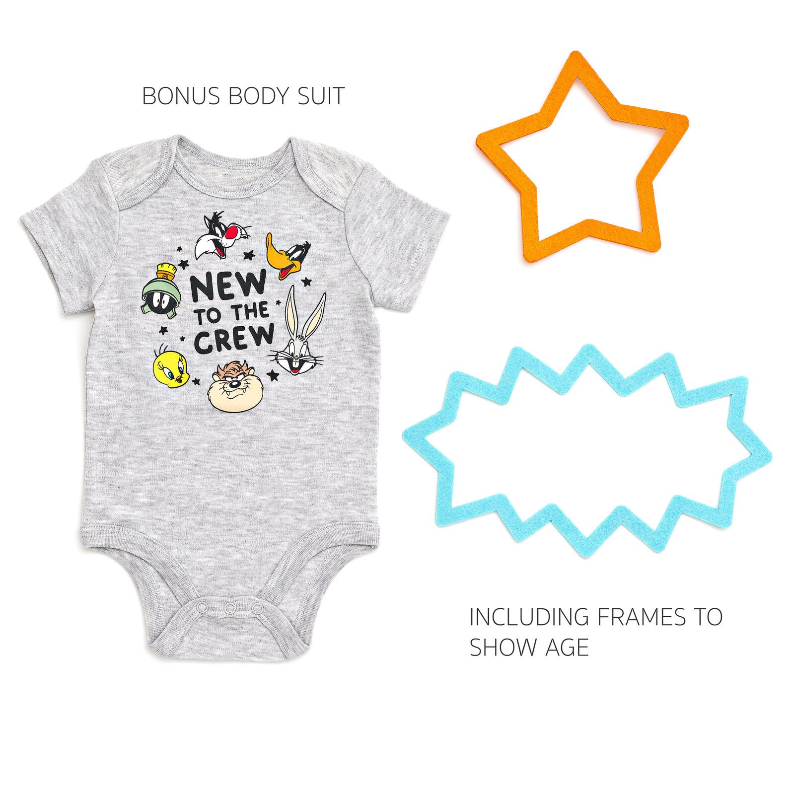 Looney Tunes Baby Boy or Girl Baby Shower Bodysuit and Blanket Set
